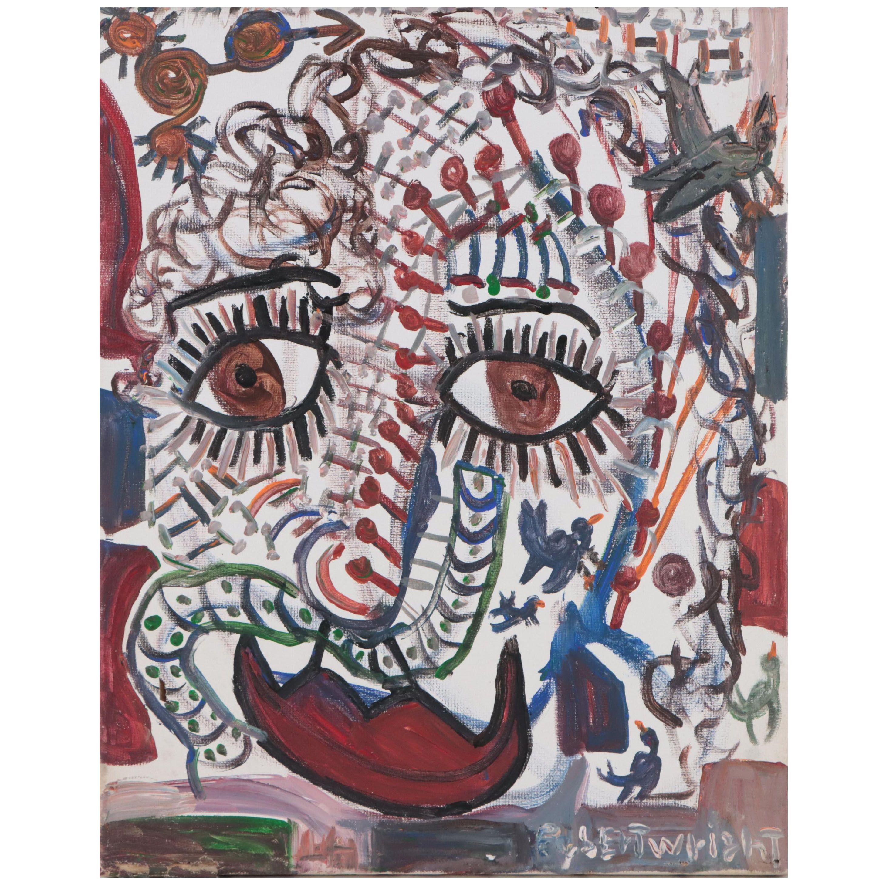 Robert Wright Surreal Portrait Acrylic Painting