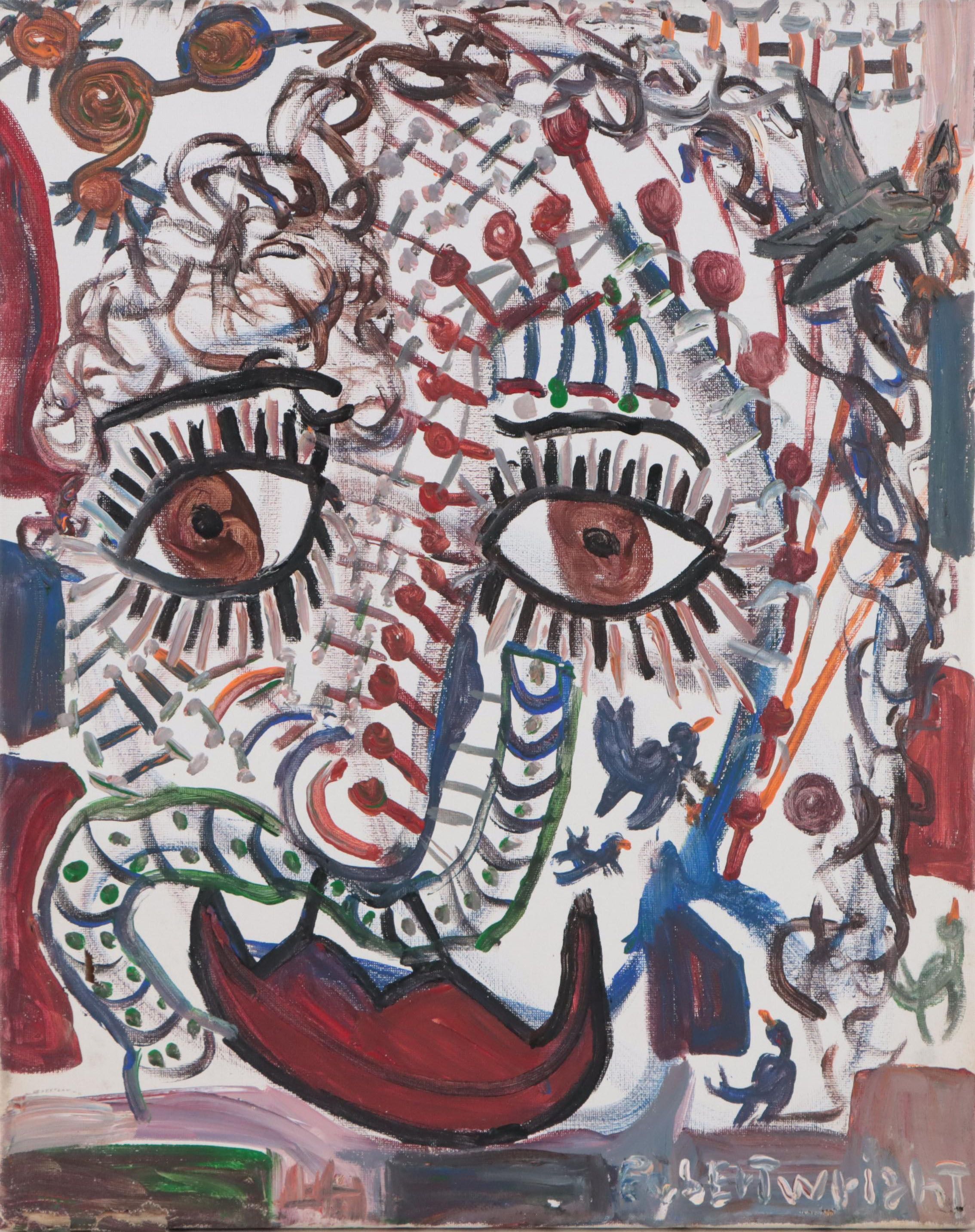 Robert Wright Surreal Portrait Acrylic Painting