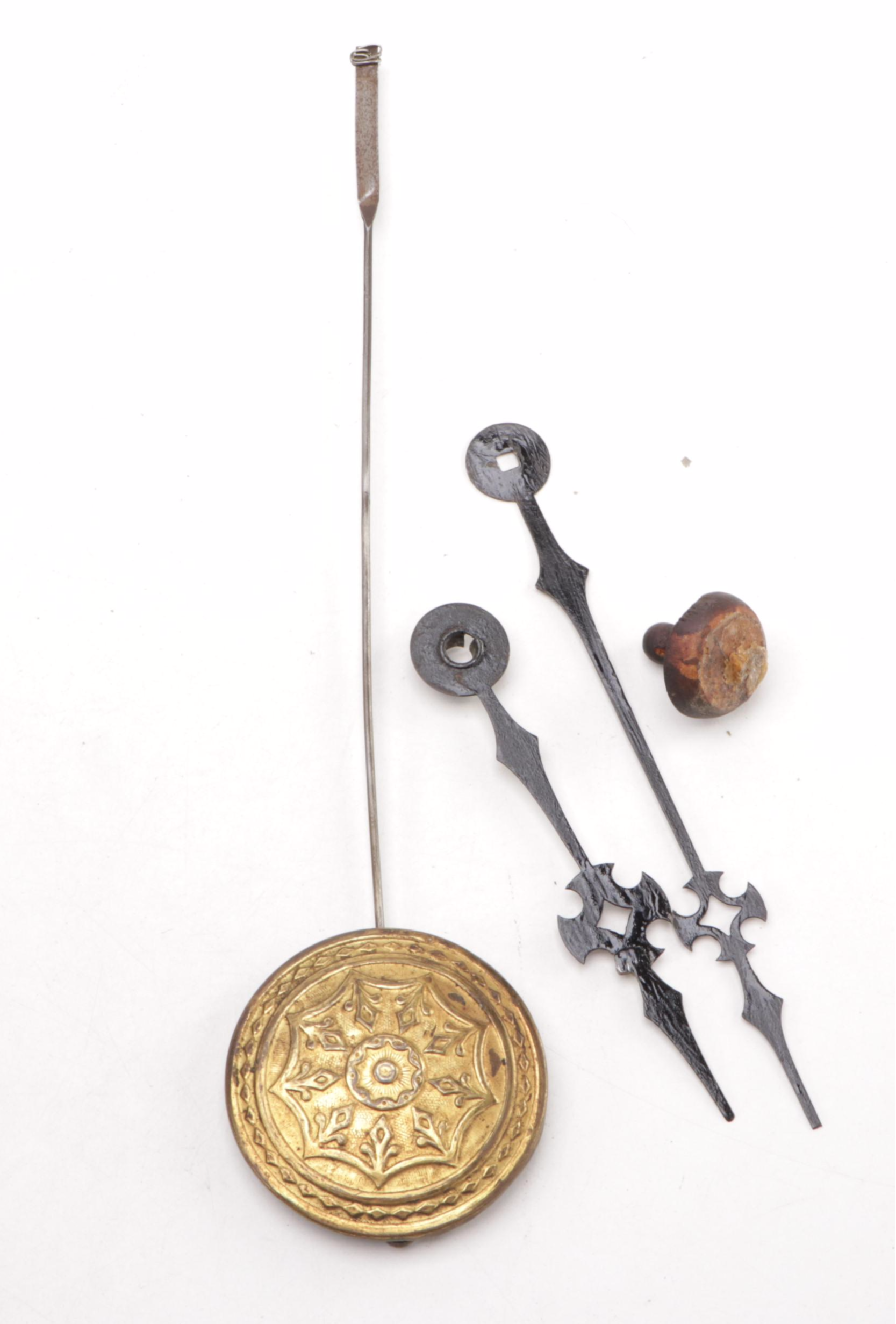 Victorian Wood Inlay Schoolhouse Wall Clock, Late 19th Century