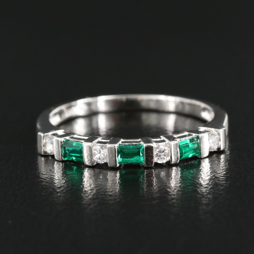 Sterling Emerald and Sapphire Ring