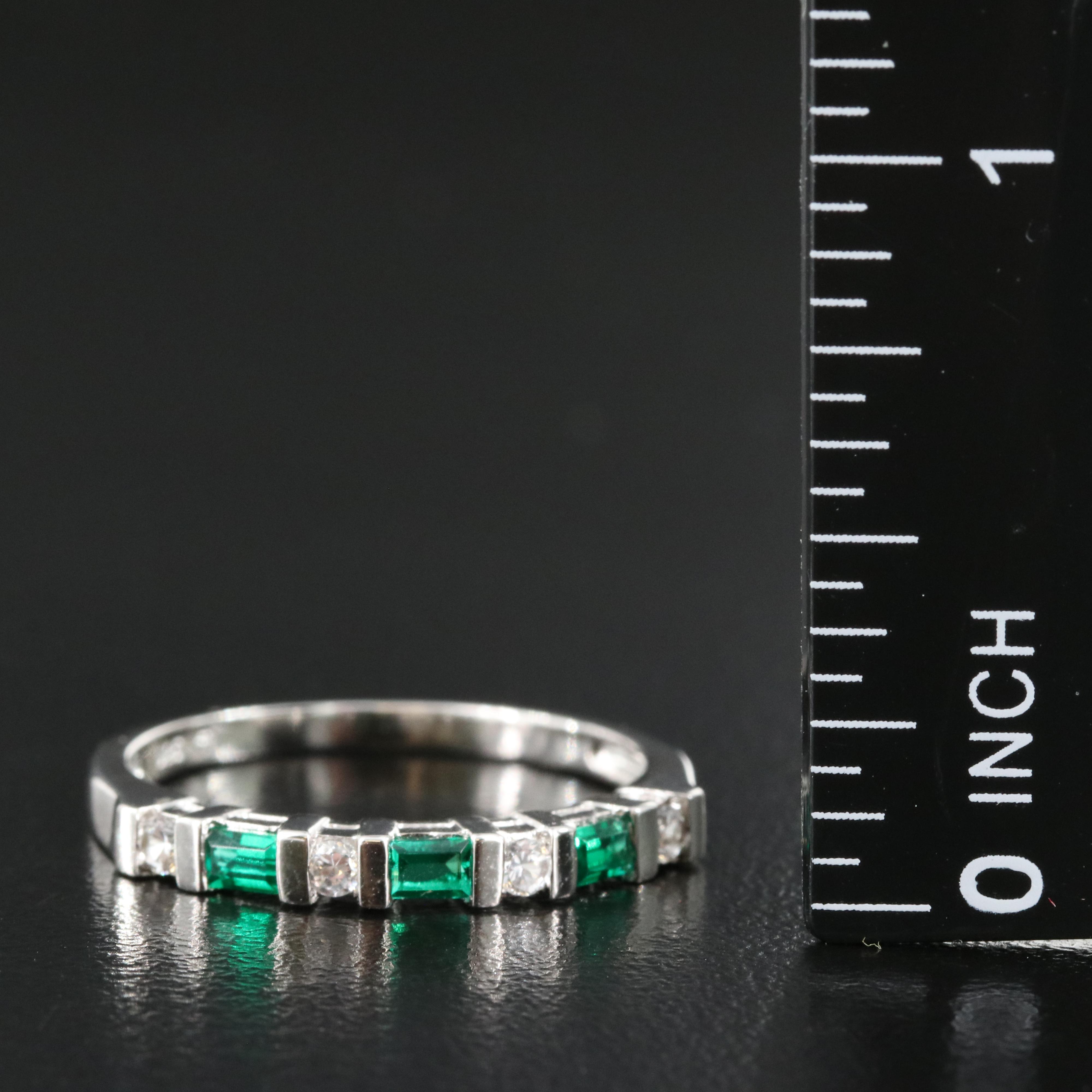 Sterling Emerald and Sapphire Ring