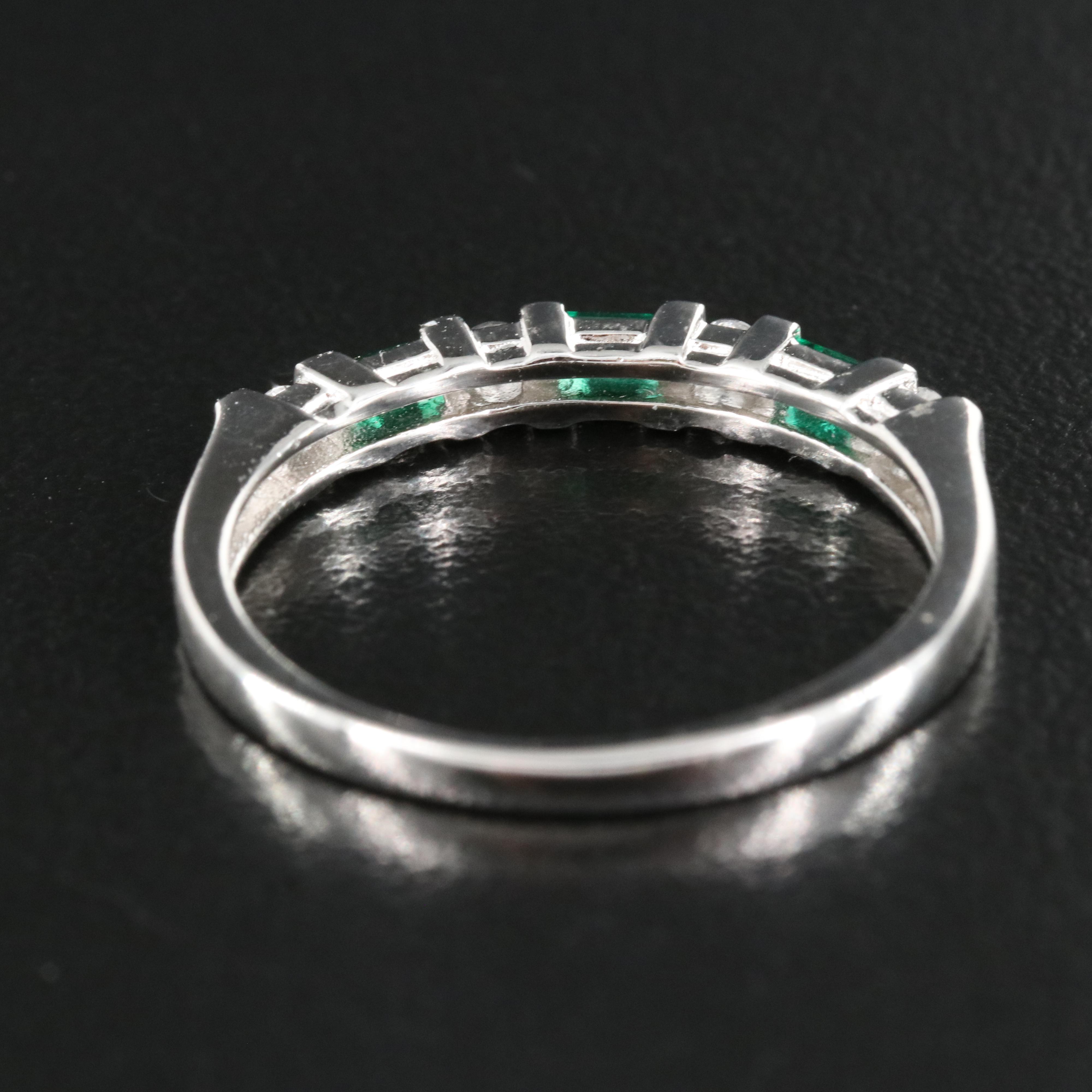 Sterling Emerald and Sapphire Ring