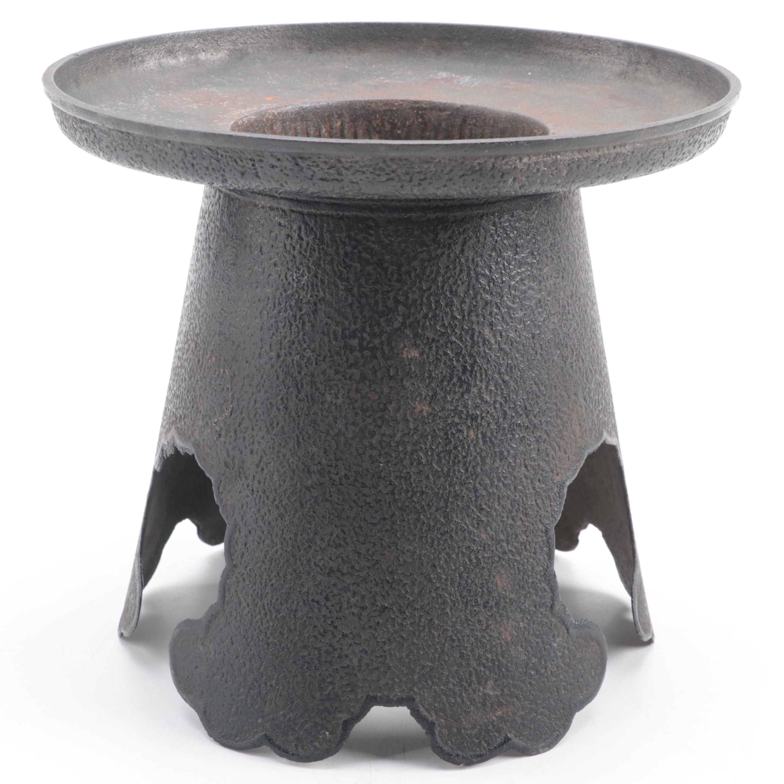 Japanese Cast Iron Usubata Ikebana Vase