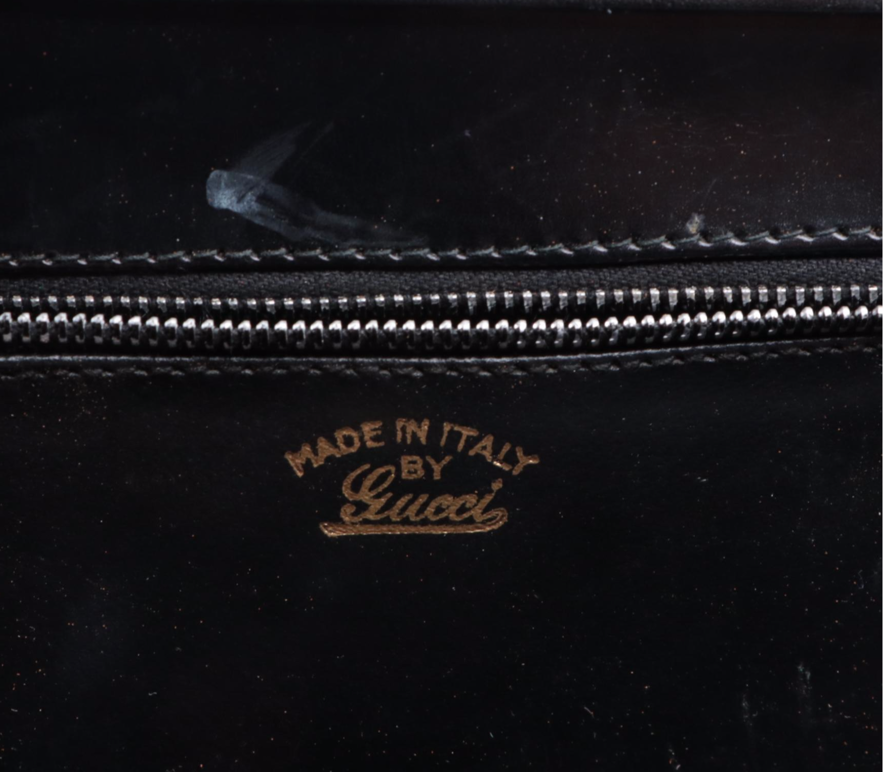 Gucci Handbag in Glazed Leather with Buckle Hardware, Mid-20th Century