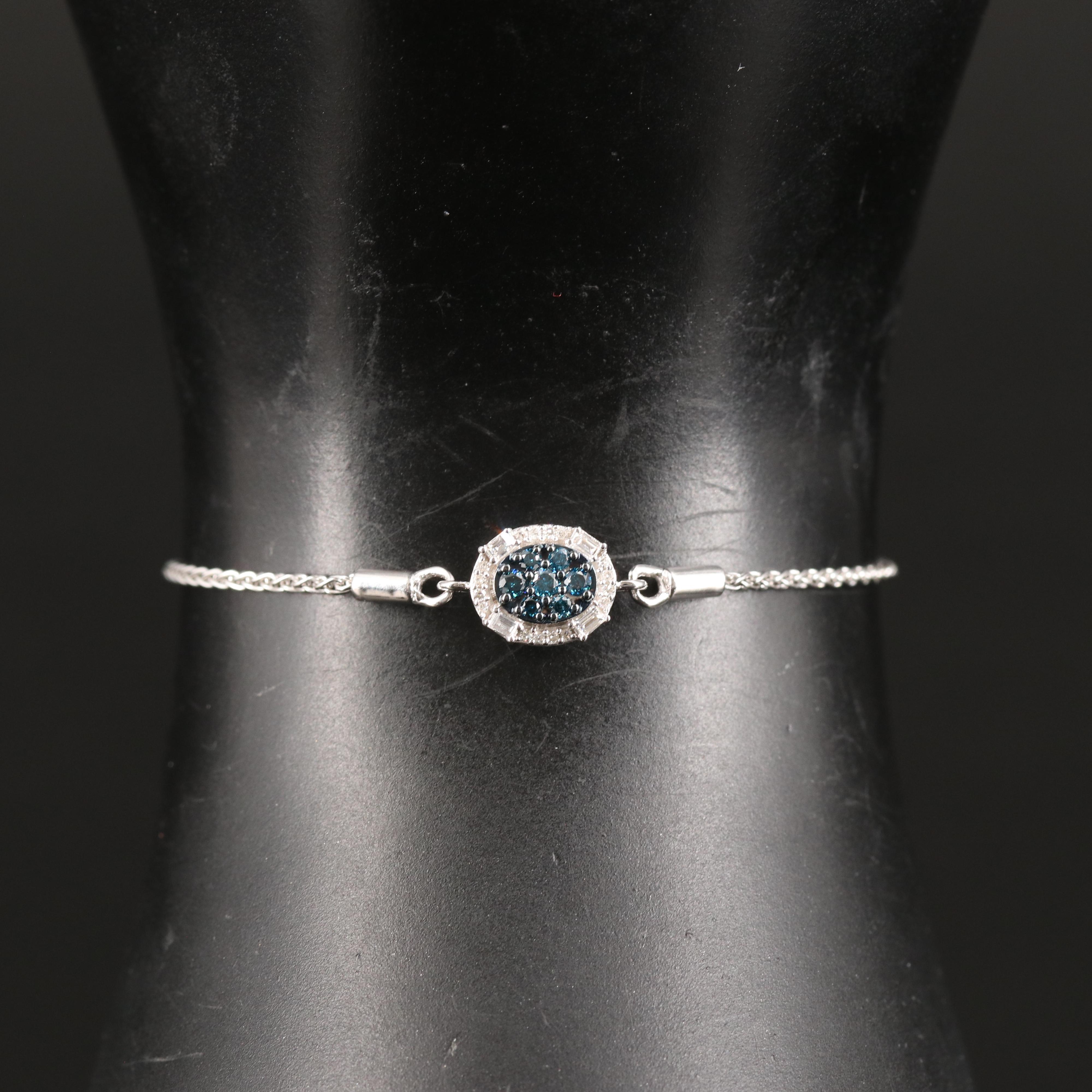 Sterling Diamond Bolo Bracelet