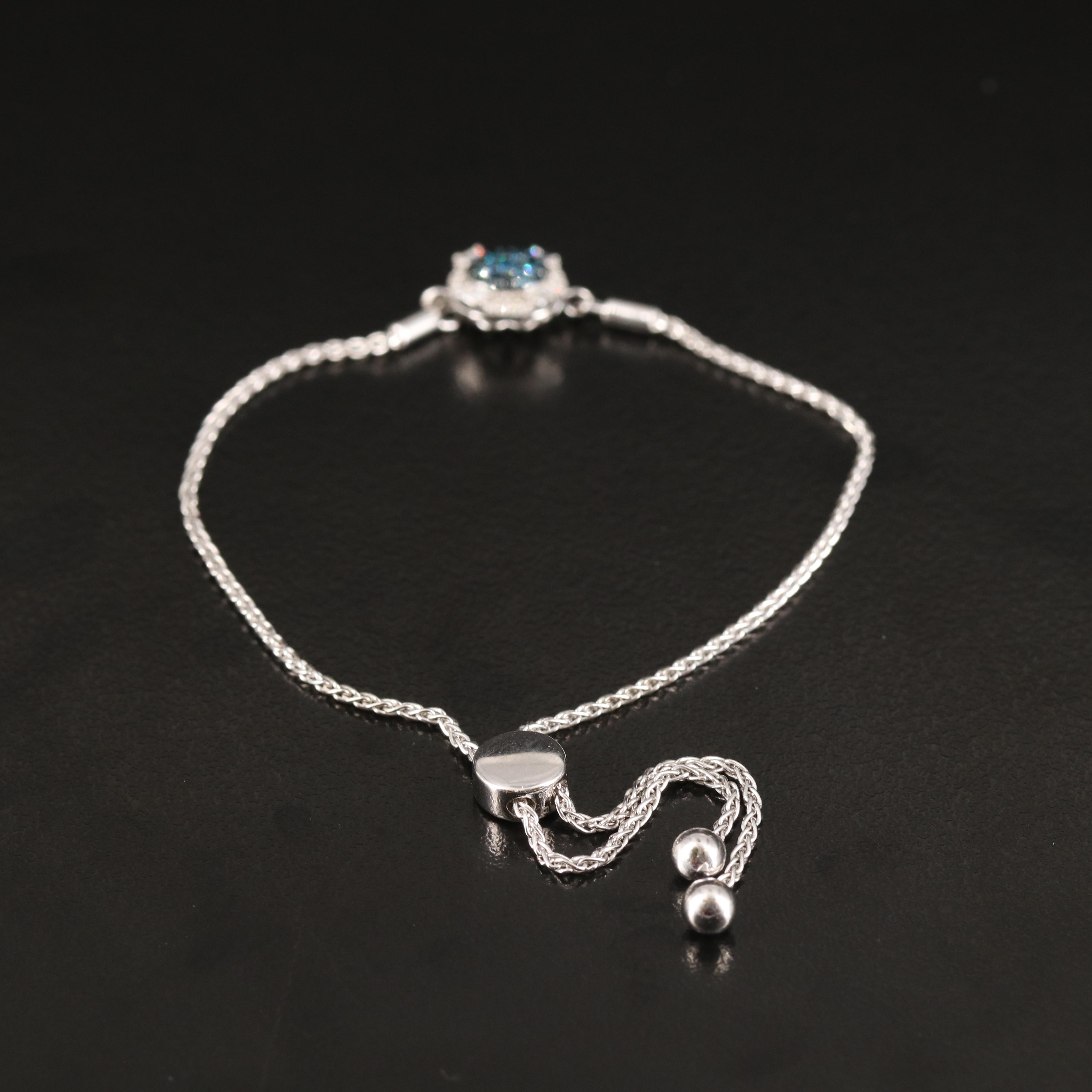 Sterling Diamond Bolo Bracelet