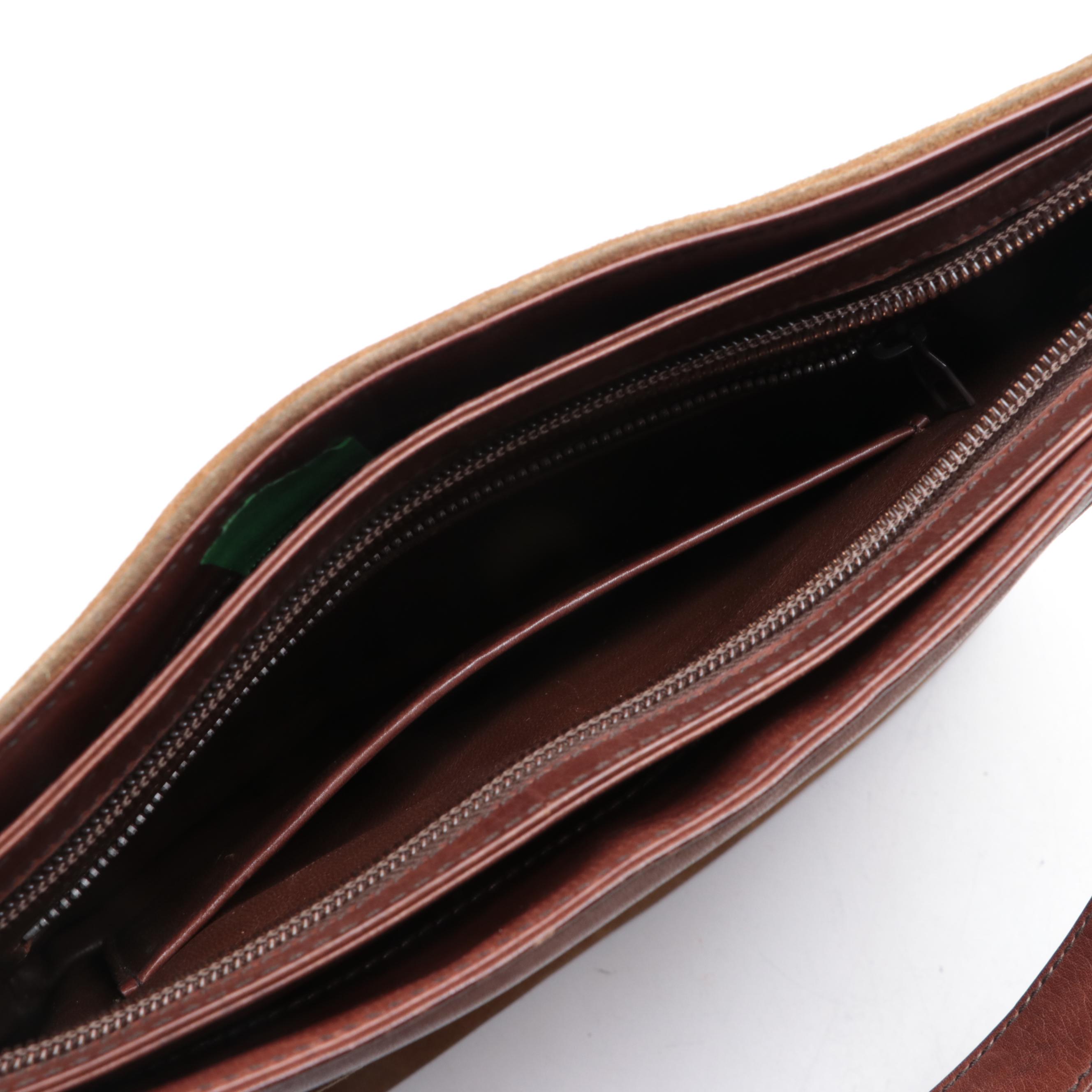 Gucci Suede and Leather Shoulder Bag, Mid-to Late 20th Century