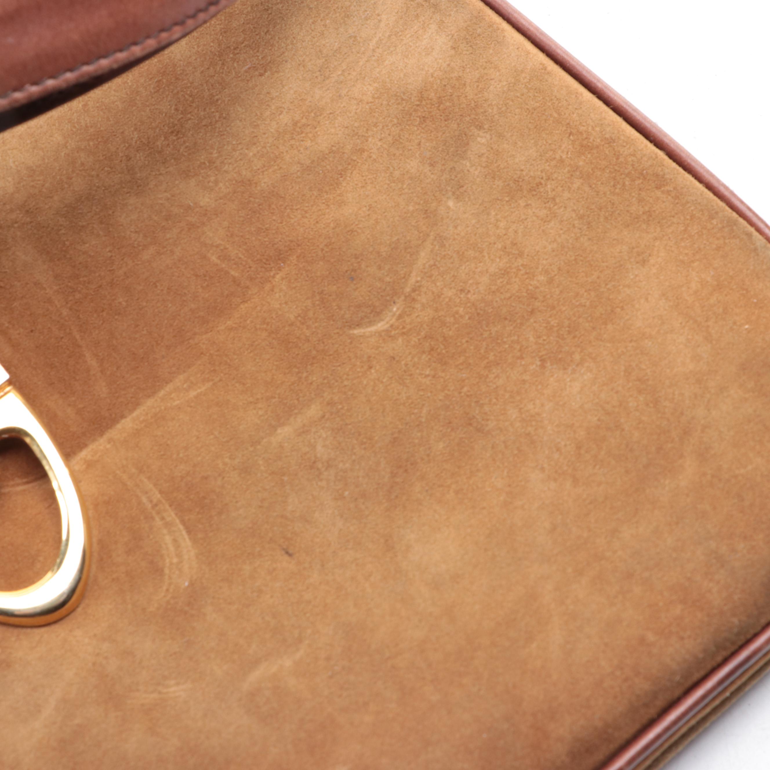 Gucci Suede and Leather Shoulder Bag, Mid-to Late 20th Century