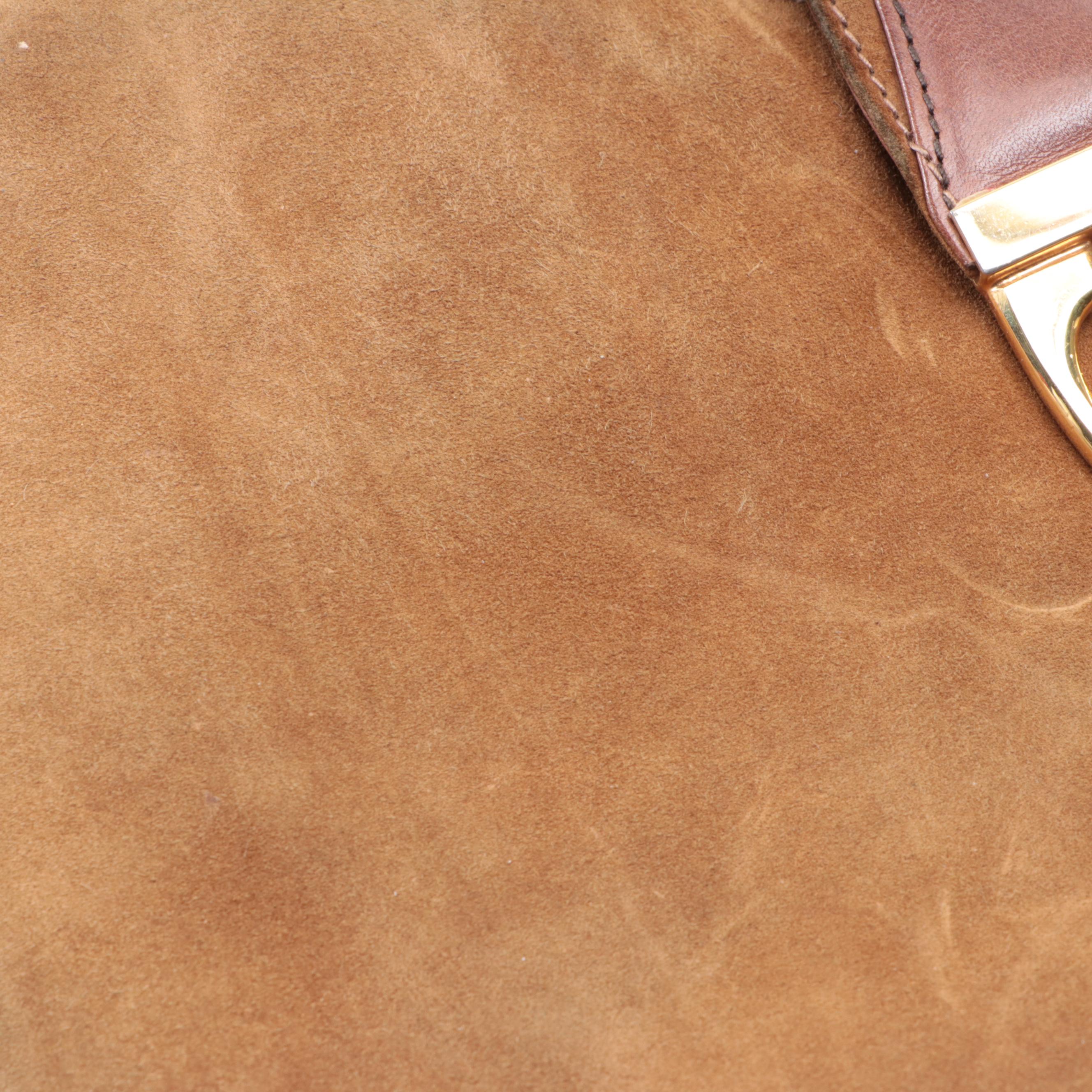 Gucci Suede and Leather Shoulder Bag, Mid-to Late 20th Century