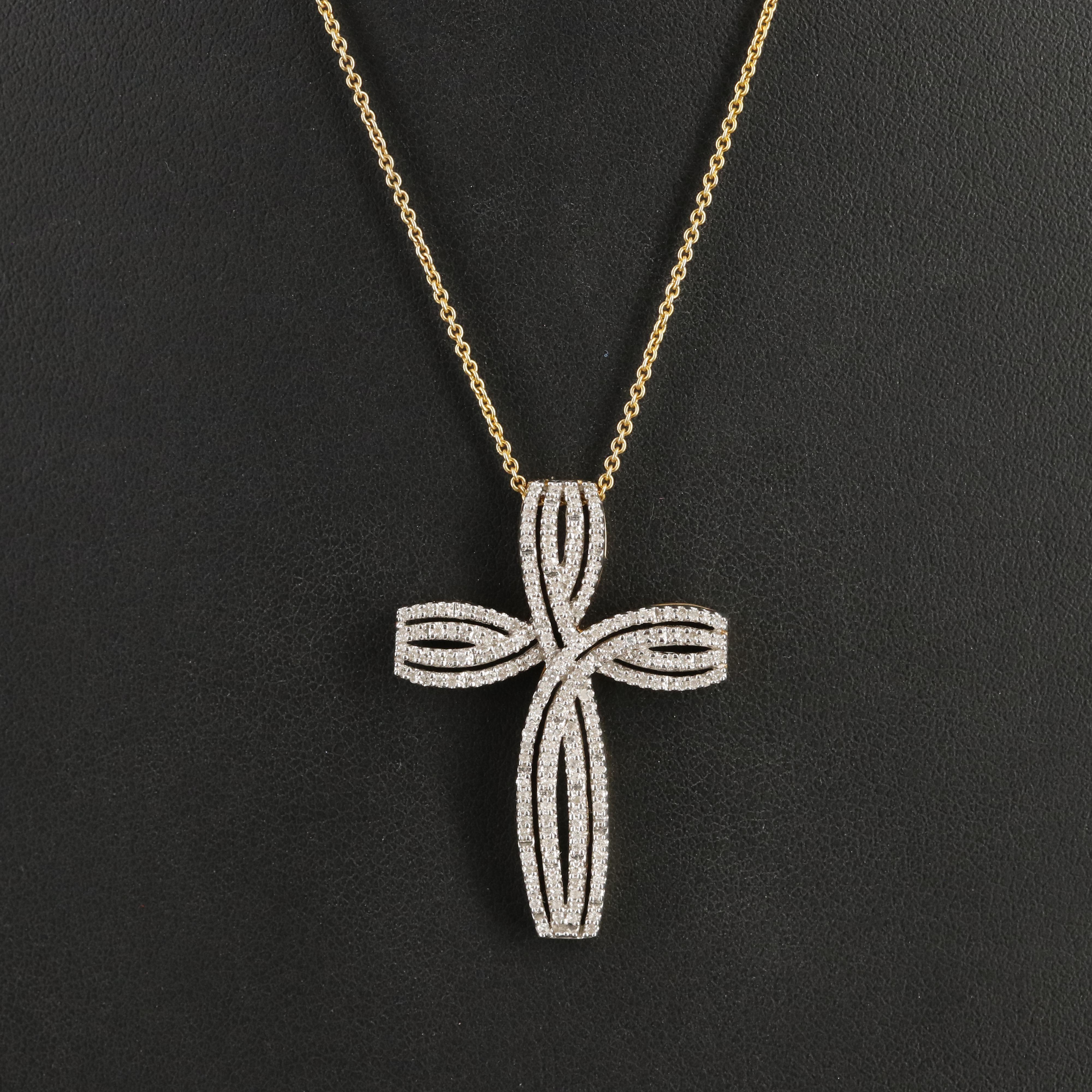 Sterling Diamond Cross Necklace