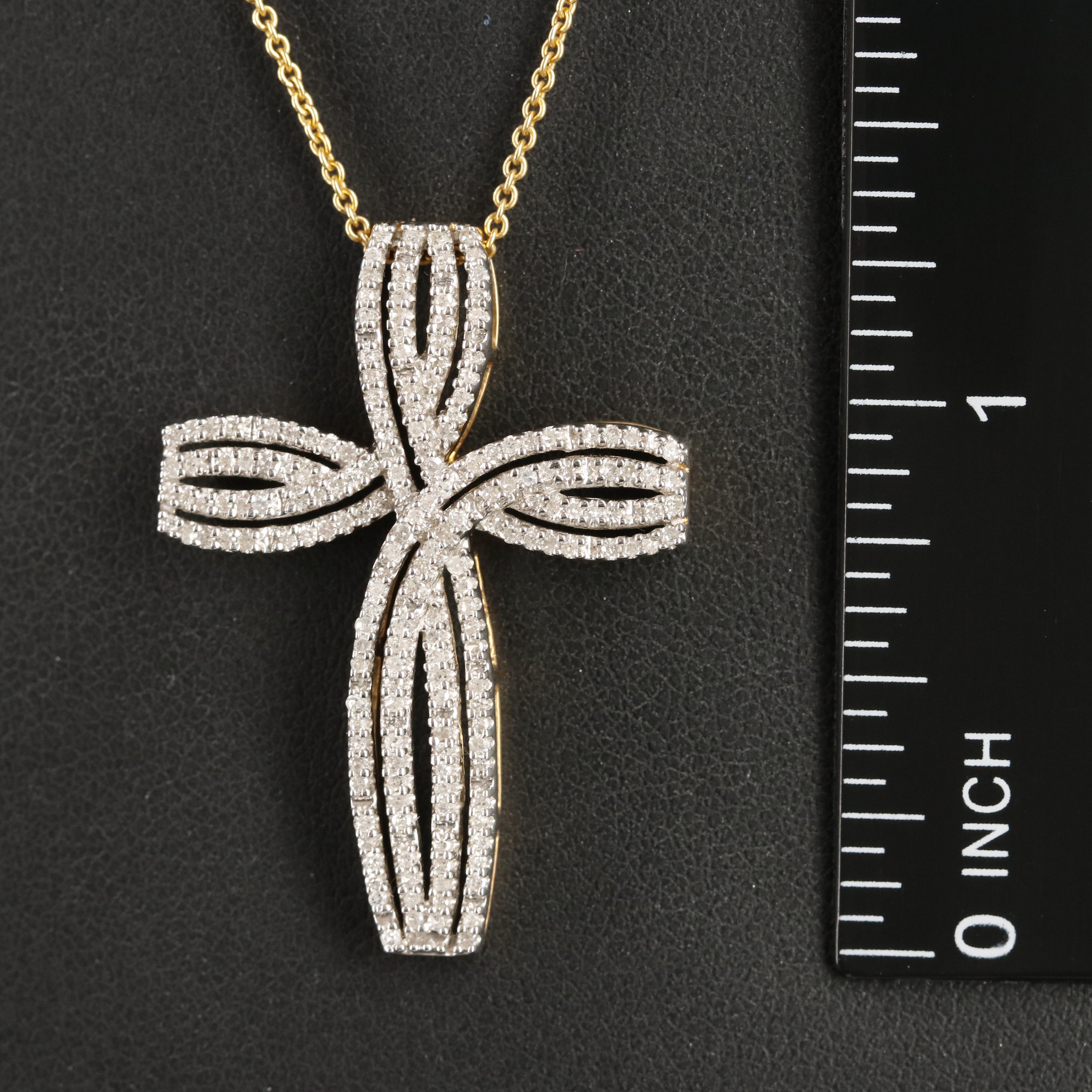 Sterling Diamond Cross Necklace
