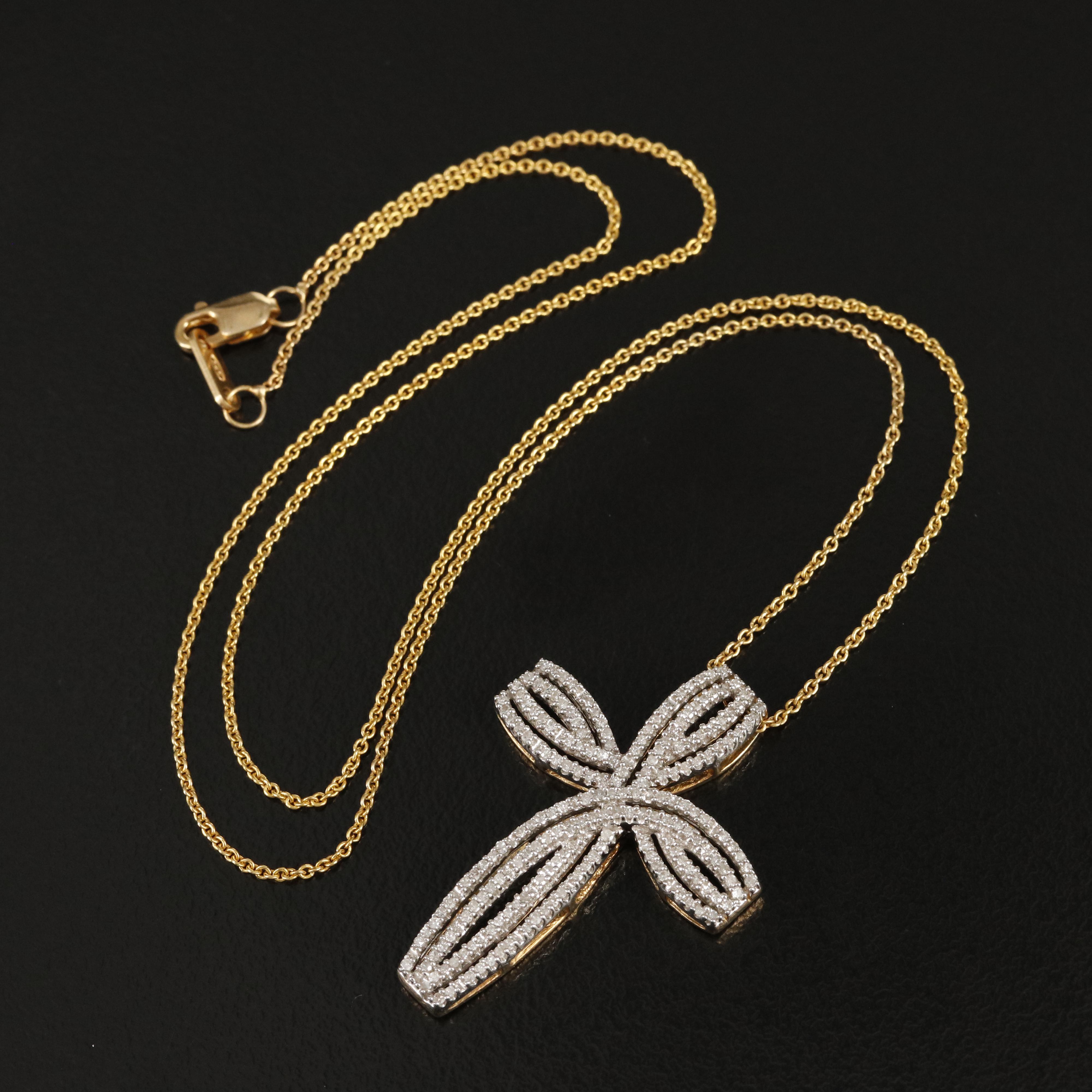 Sterling Diamond Cross Necklace