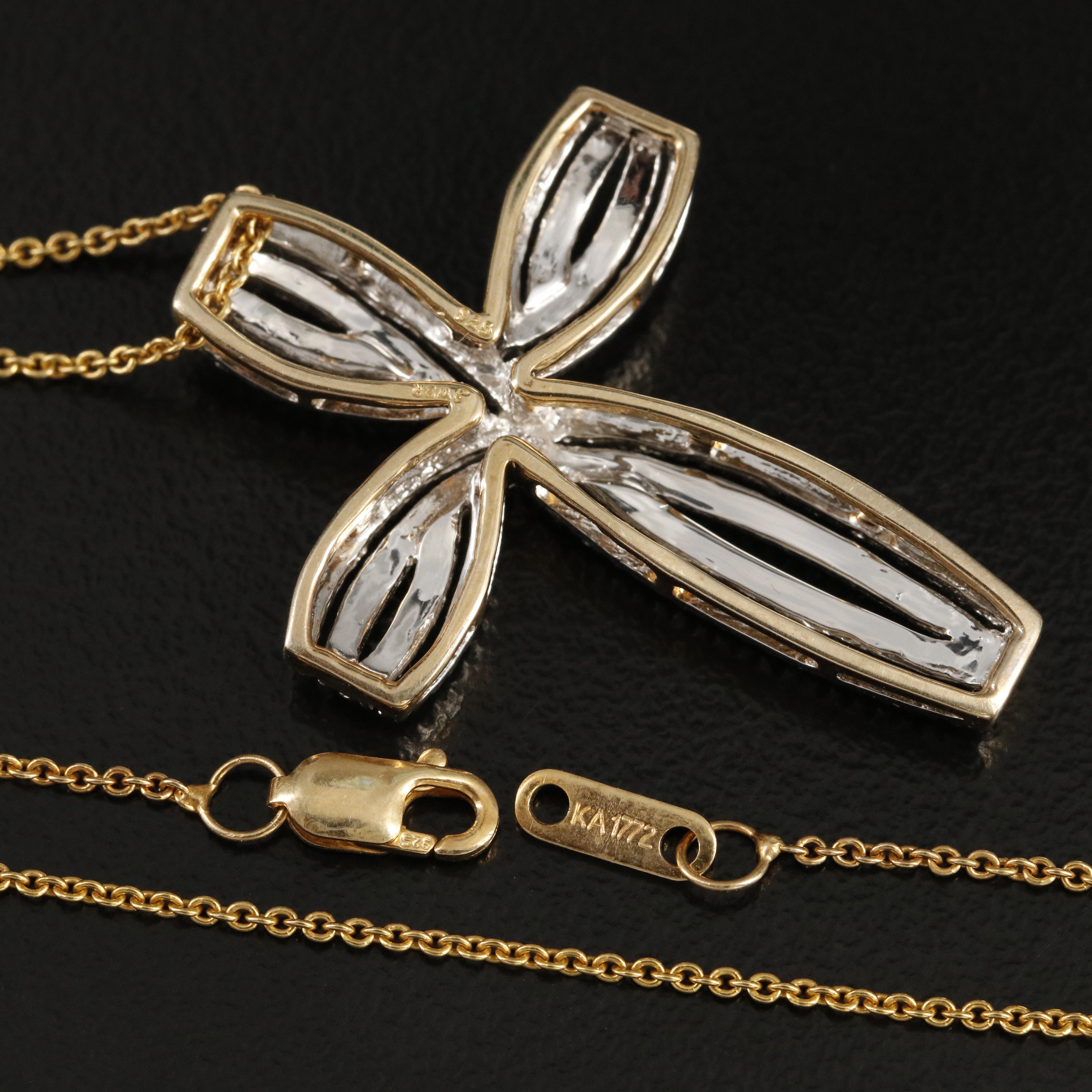 Sterling Diamond Cross Necklace