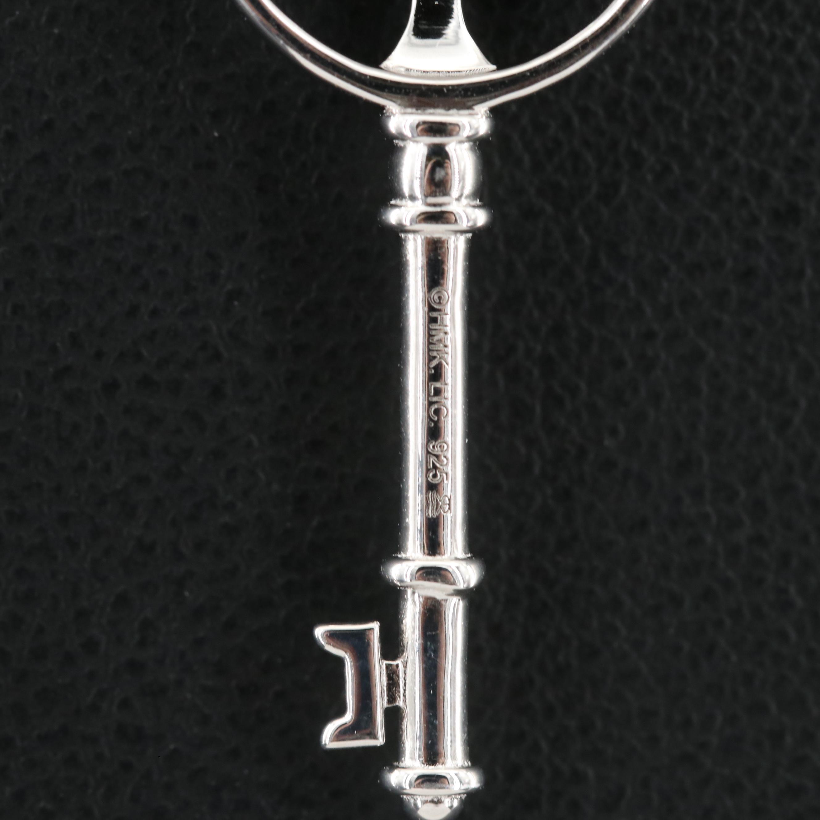 Sterling Diamond Tree of Life Key Pendant Necklace