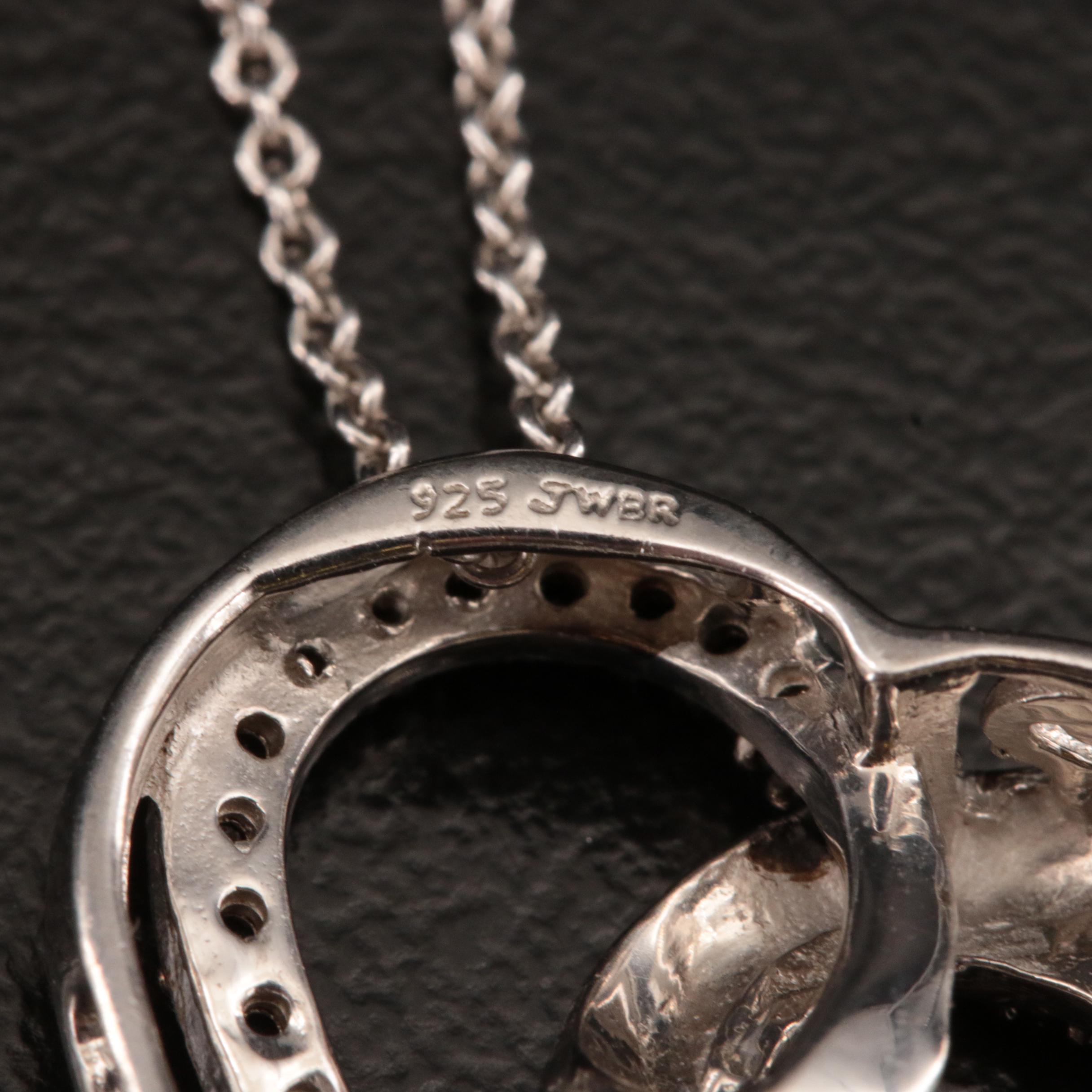 Sterling Diamond Heart Pendant Necklace