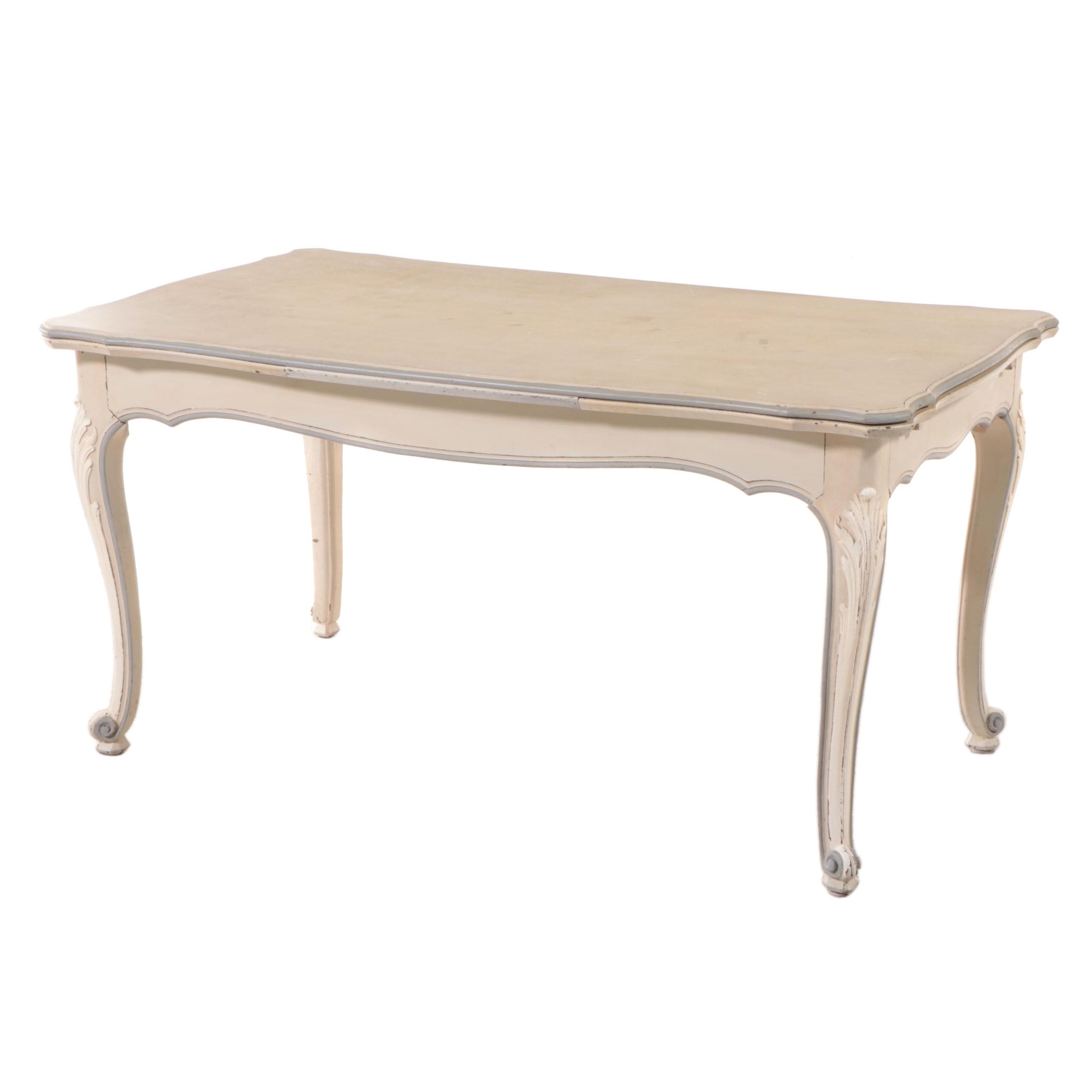 Louis XV Style Paint-Decorated Draw-Leaf Dining Table, 20th Century