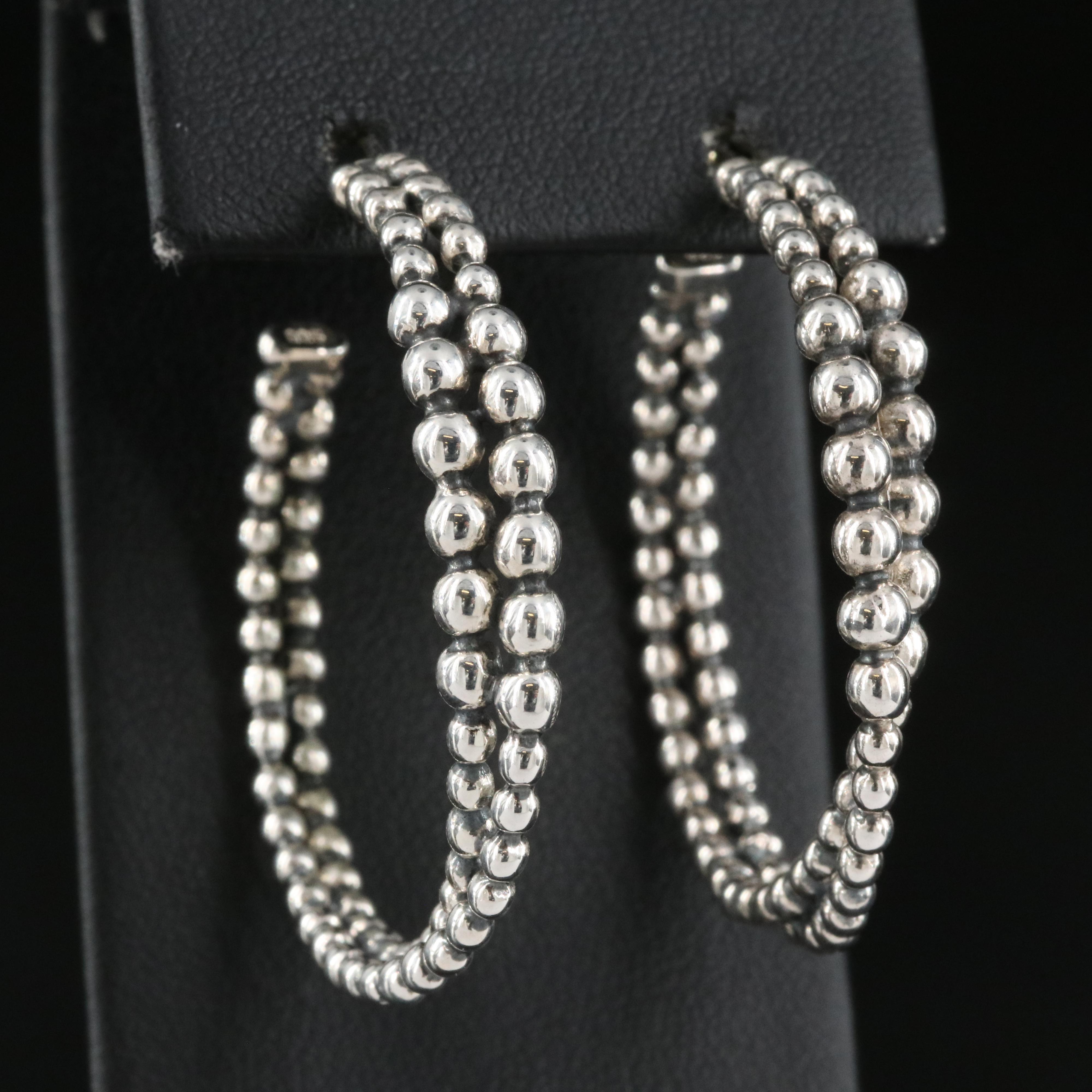 Michael Dawkins Sterling Crossover Hoop Earrings with 14K Accents