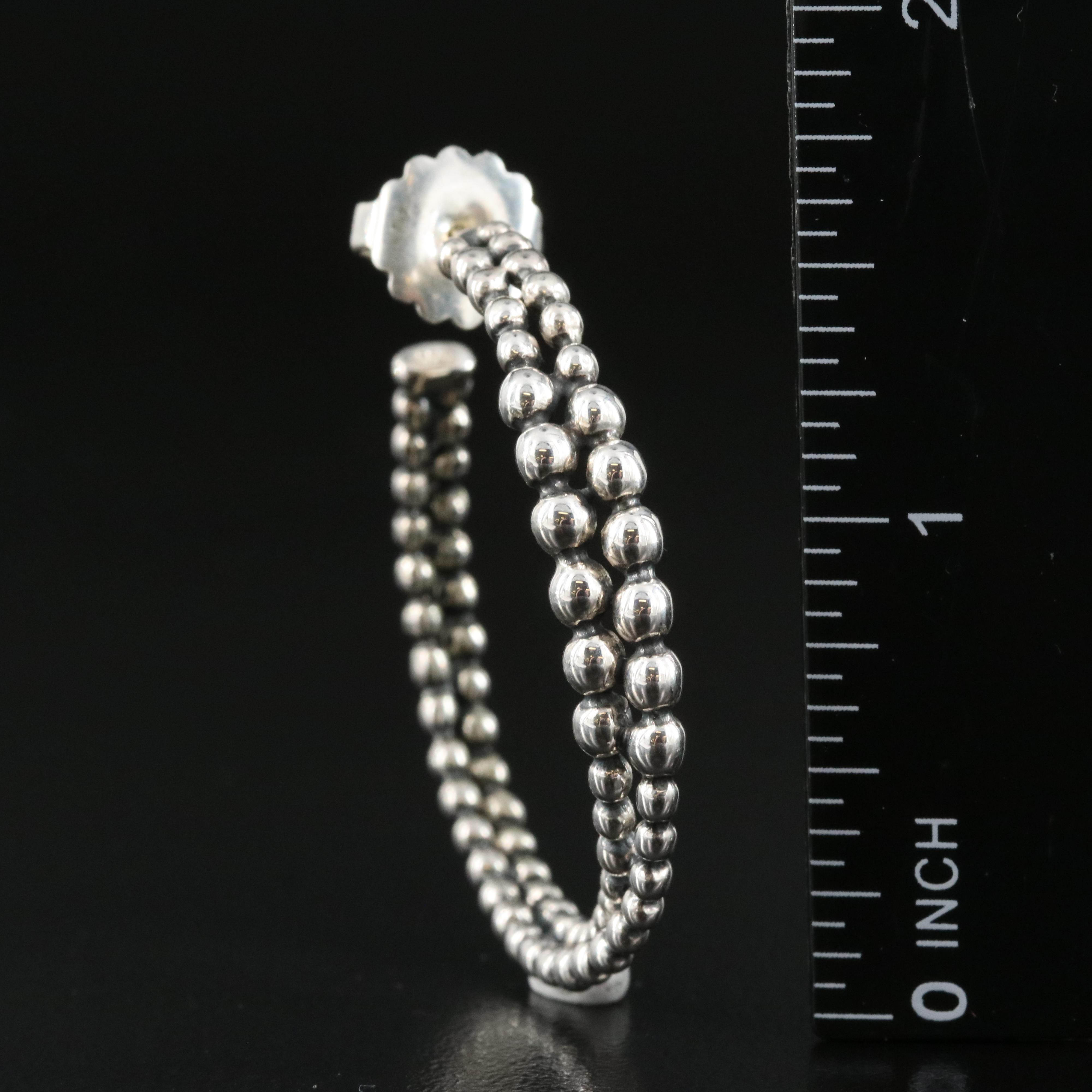 Michael Dawkins Sterling Crossover Hoop Earrings with 14K Accents