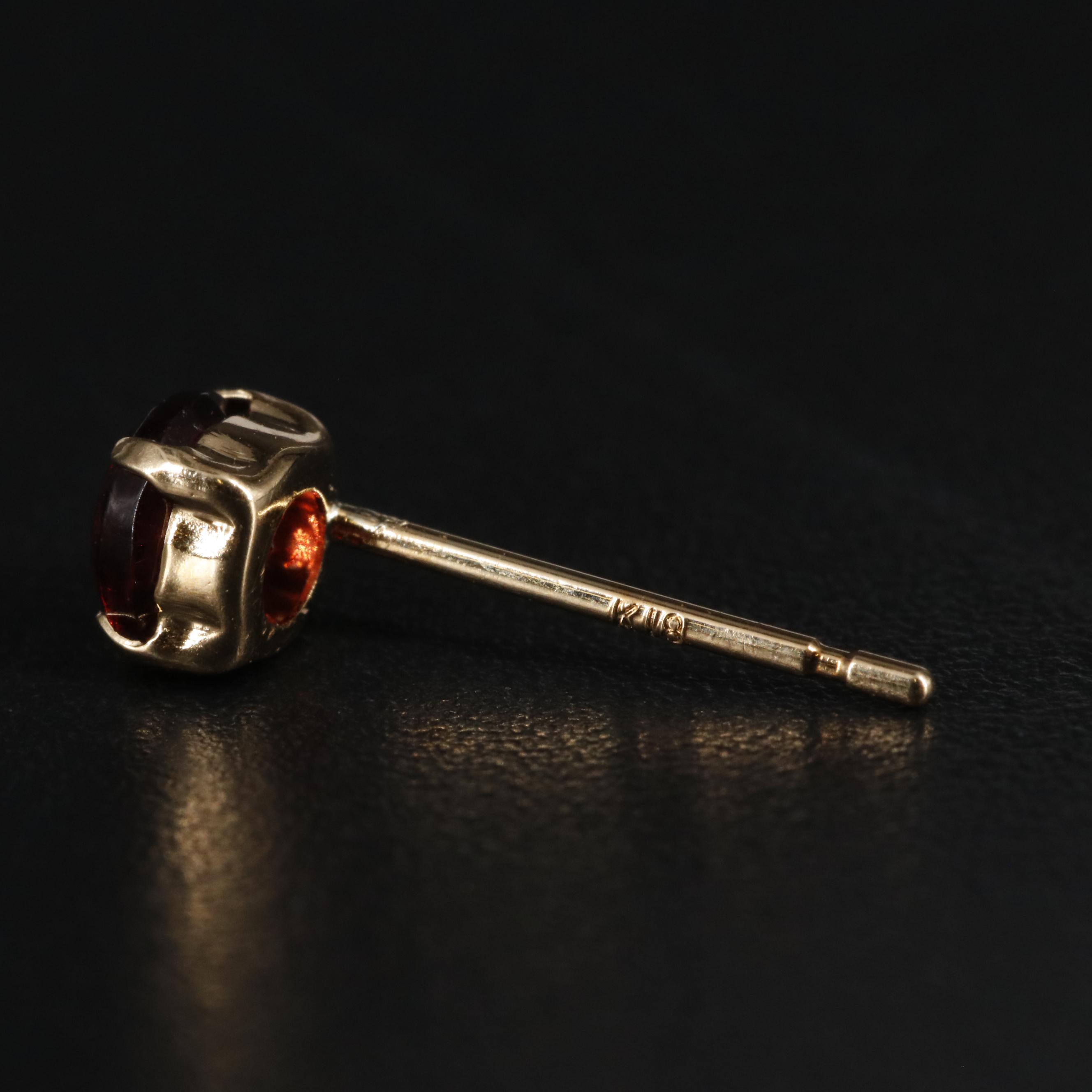 18K Garnet Stud Earrings