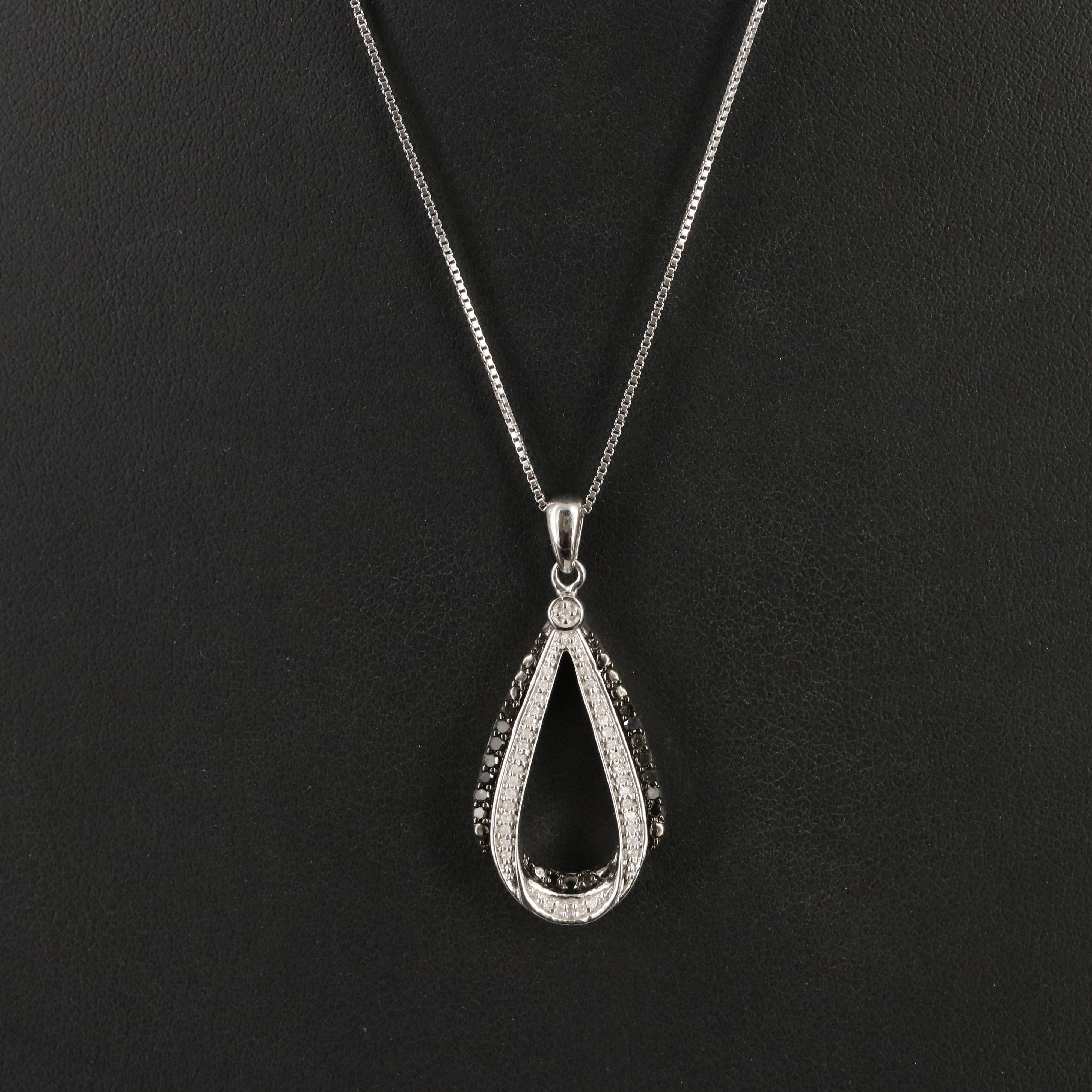 Sterling Diamond Teardrop Necklace