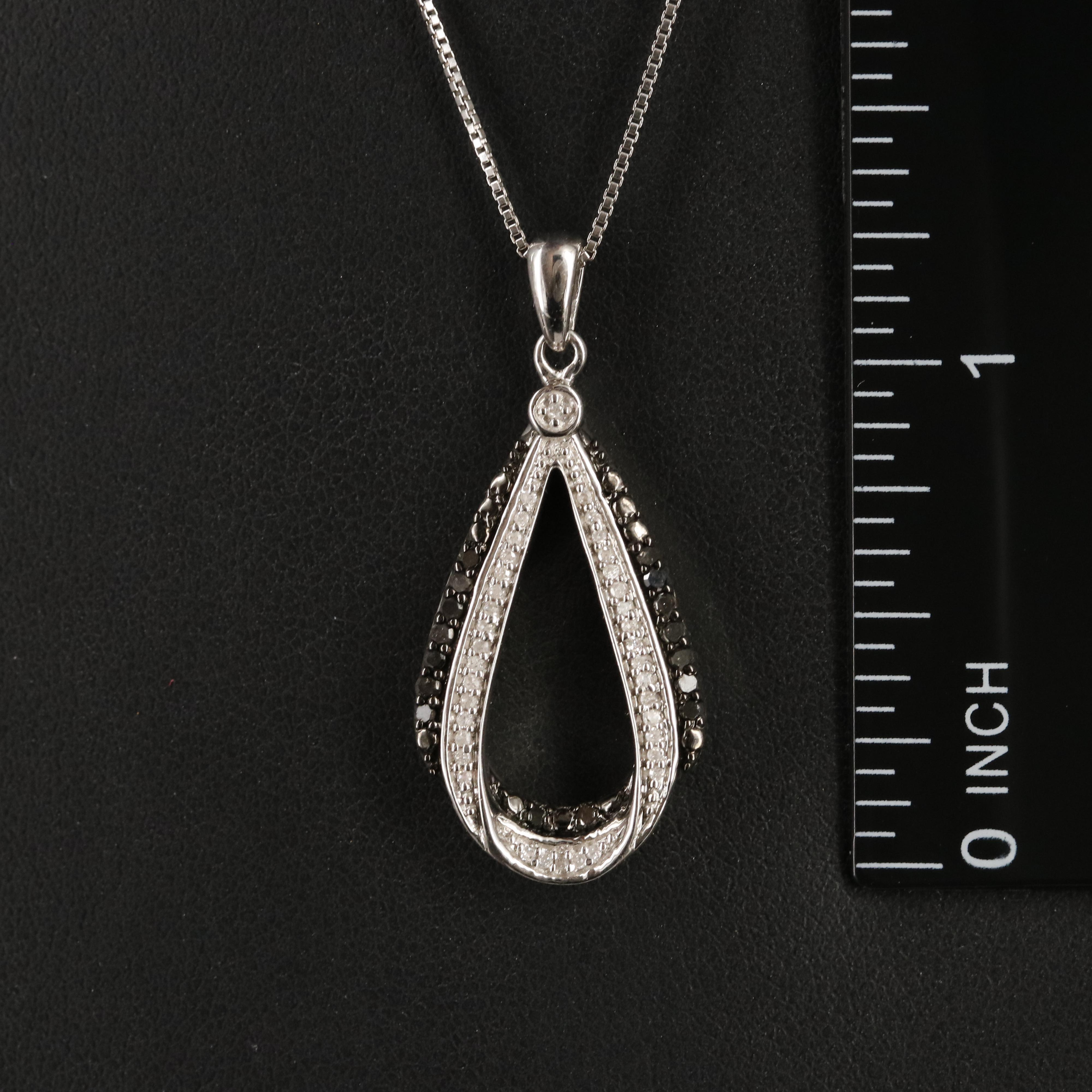 Sterling Diamond Teardrop Necklace