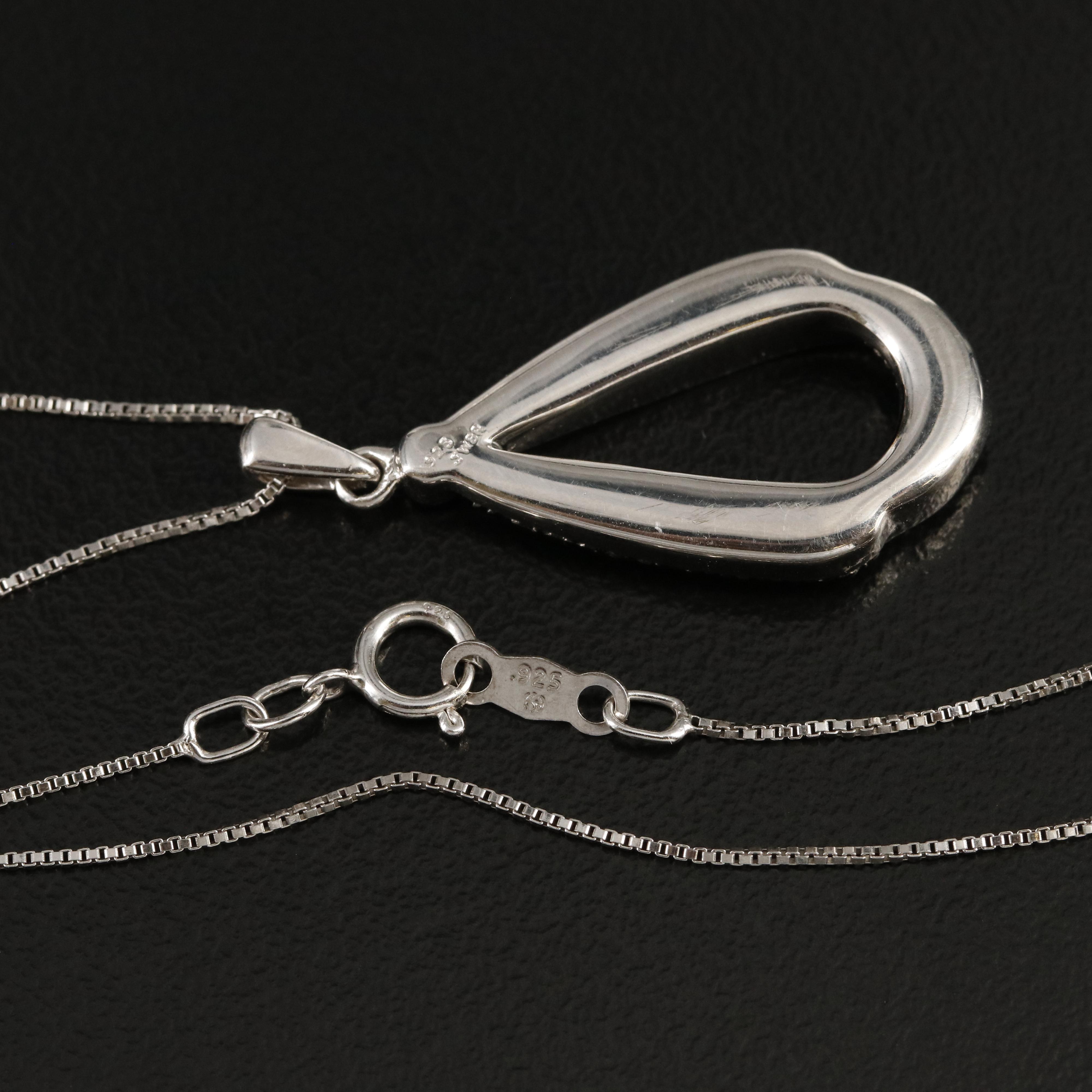 Sterling Diamond Teardrop Necklace