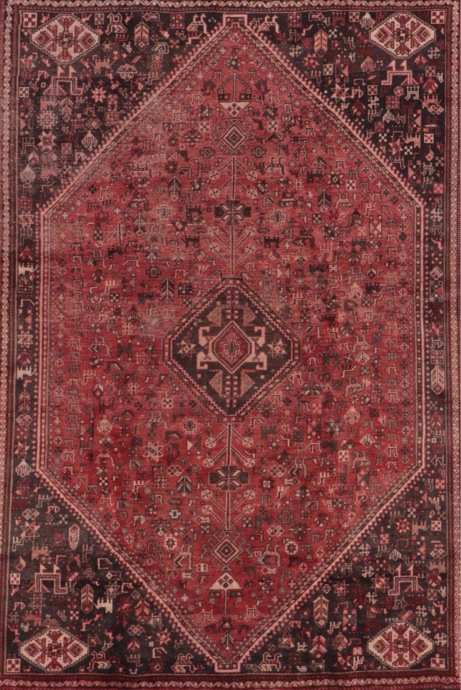 6'6 x 9'1 Hand-Knotted Persian Qashqai Area Rug