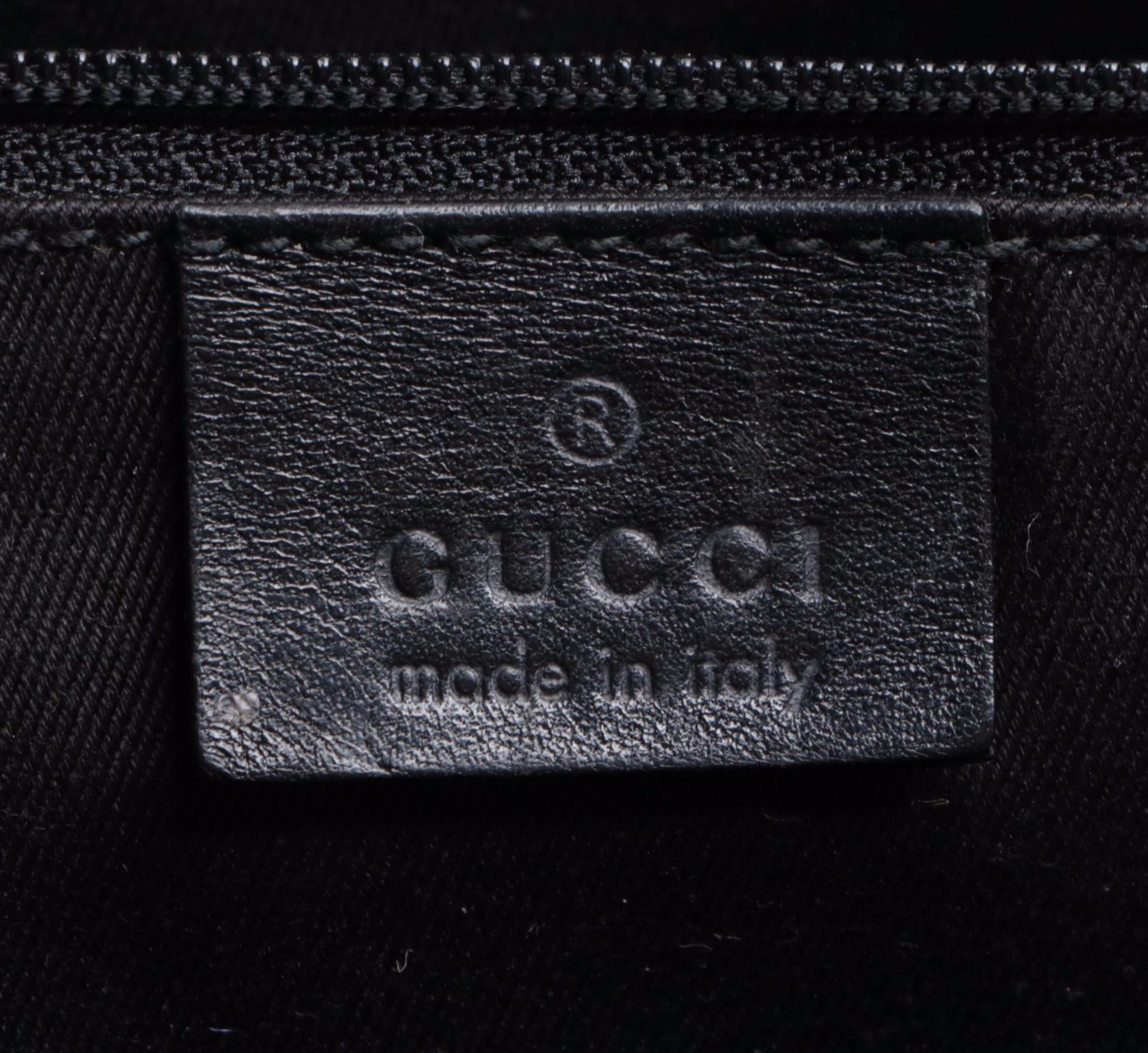 Gucci Black Guccissima Canvas and Leather Shoulder Bag with Push-Lock