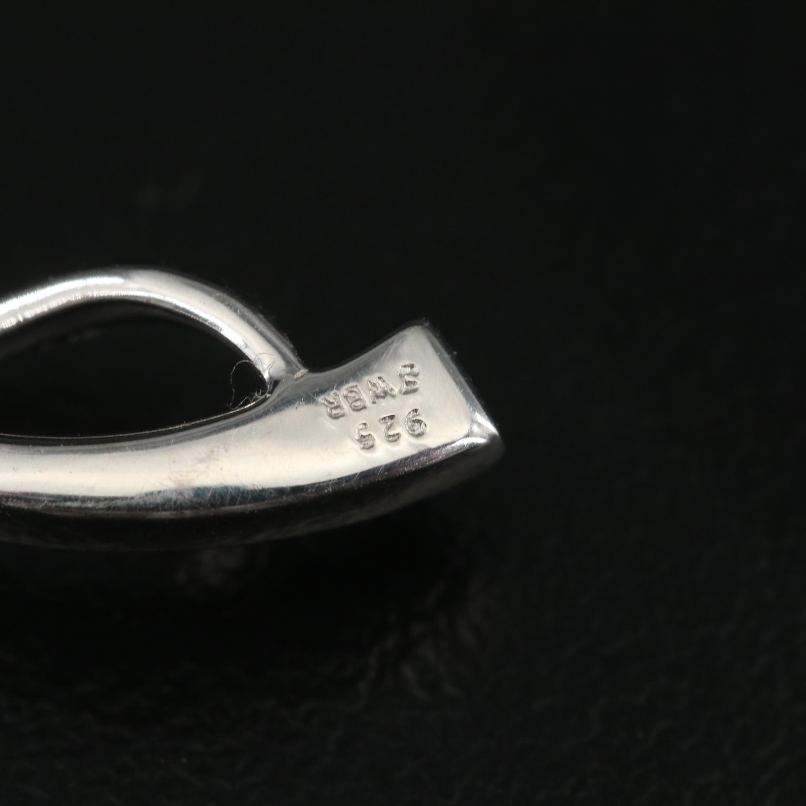 Sterling Diamond Twist Pendant Necklace