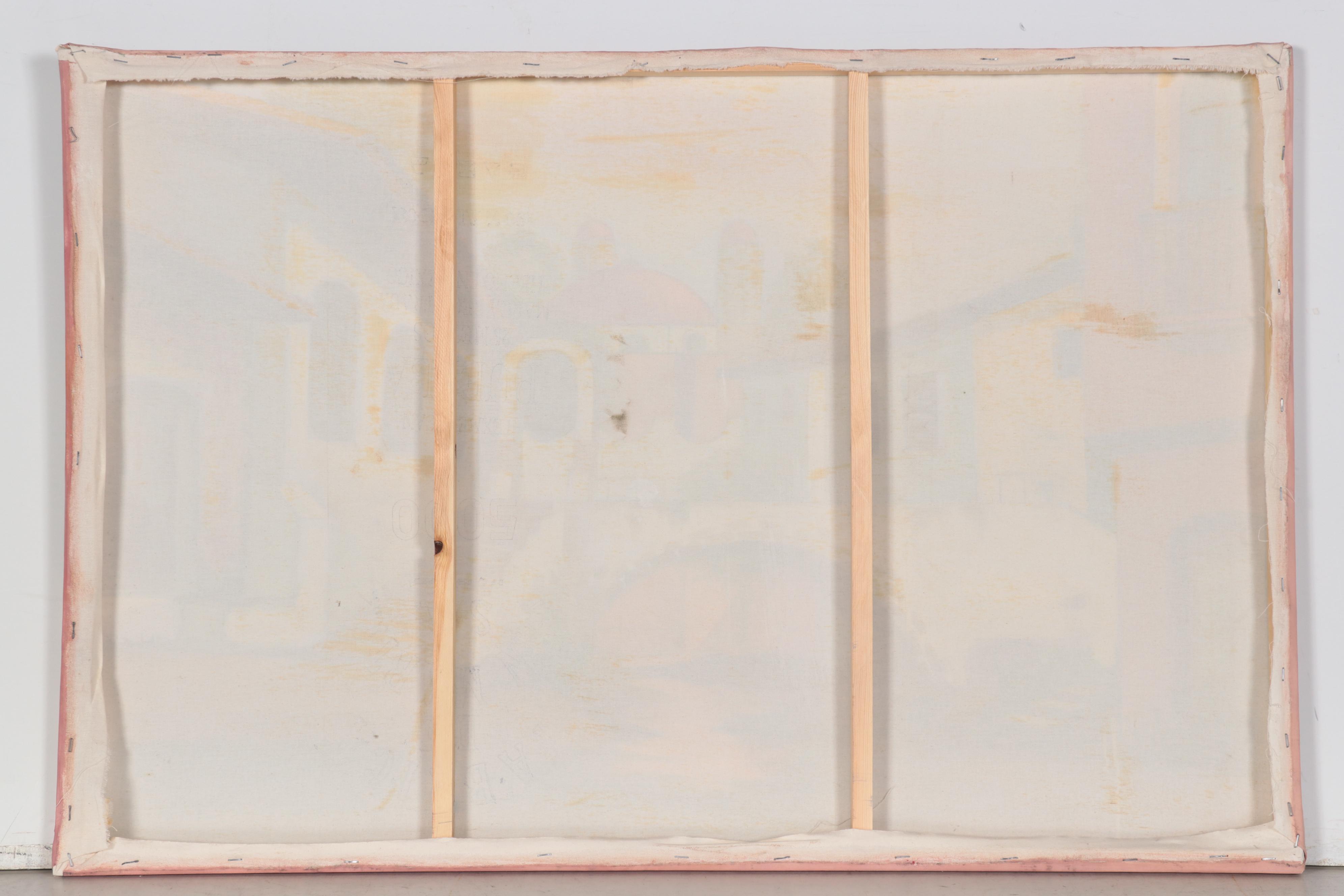 A. Raffoul Mexican City Scene Oil Painting