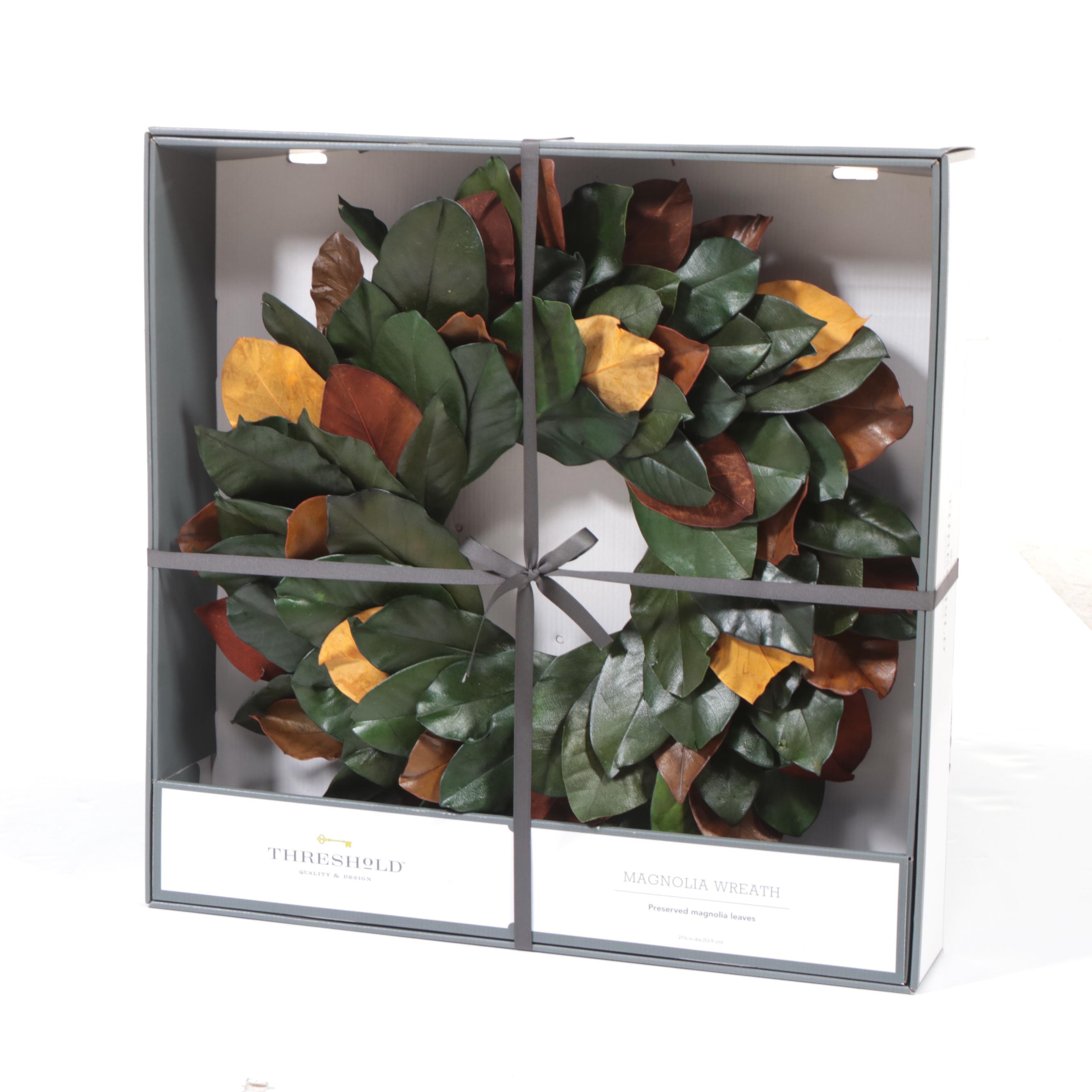 Threshold with Studio McGee Dome Chandelier, Magnolia Wreath and Mantel Mirror