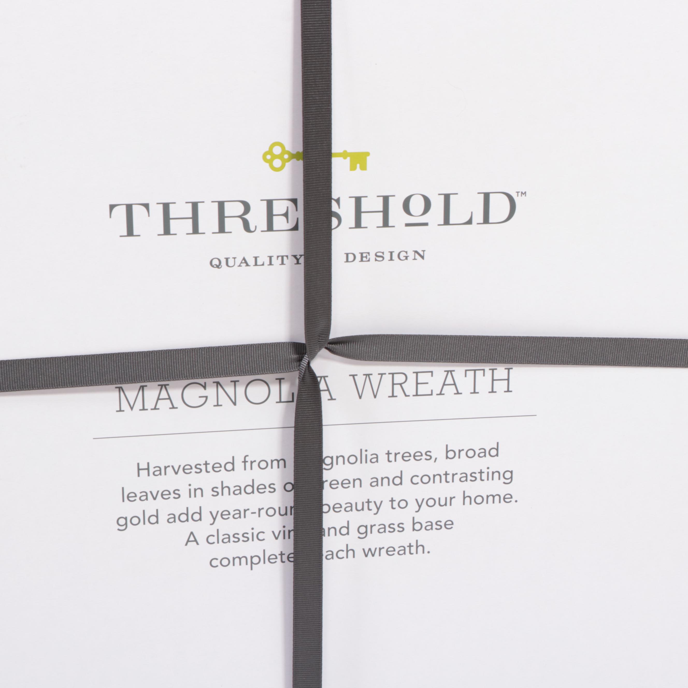 Threshold with Studio McGee Dome Chandelier, Magnolia Wreath and Mantel Mirror