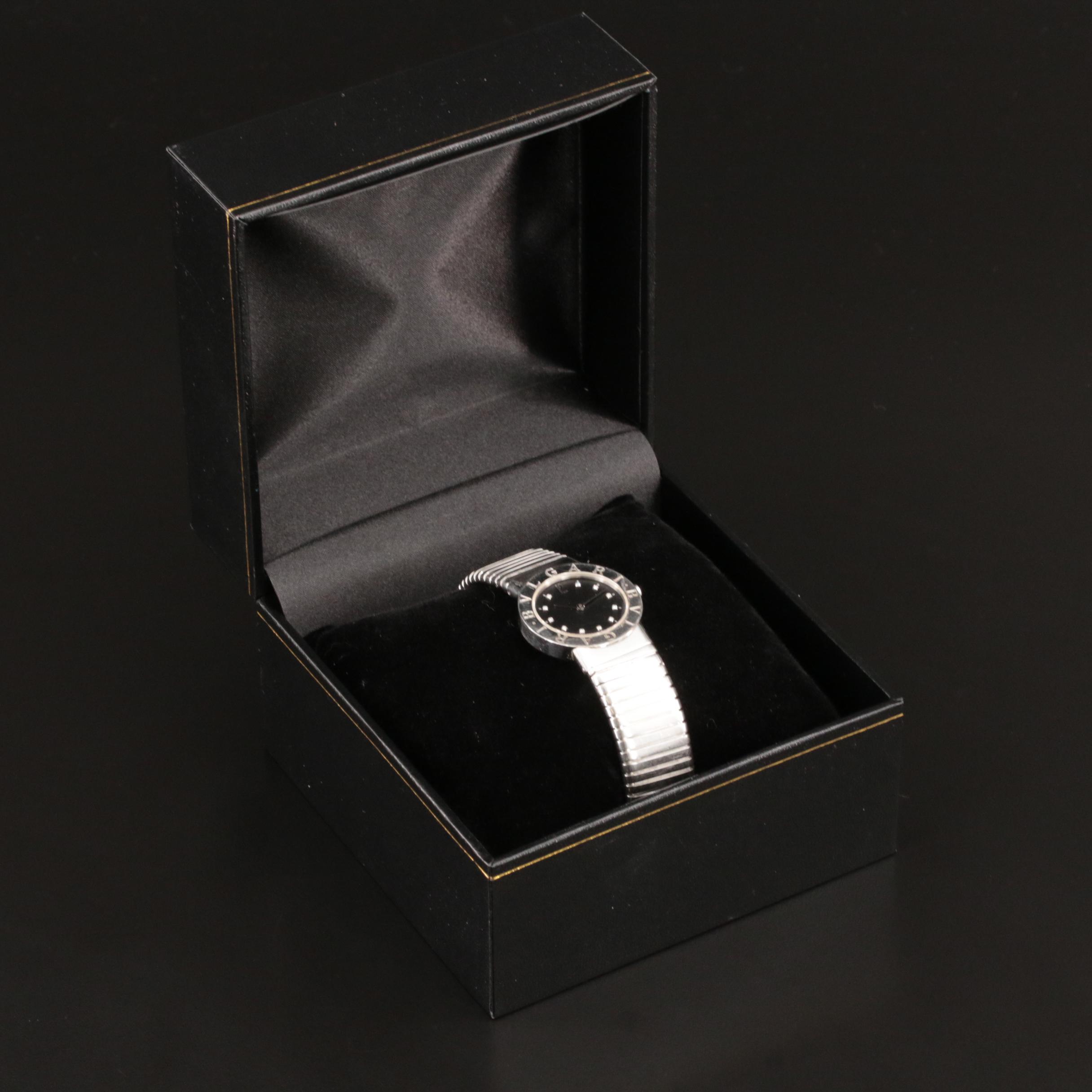 BVLGARI Tubogas Stainless Steel, Diamond Dial Watch