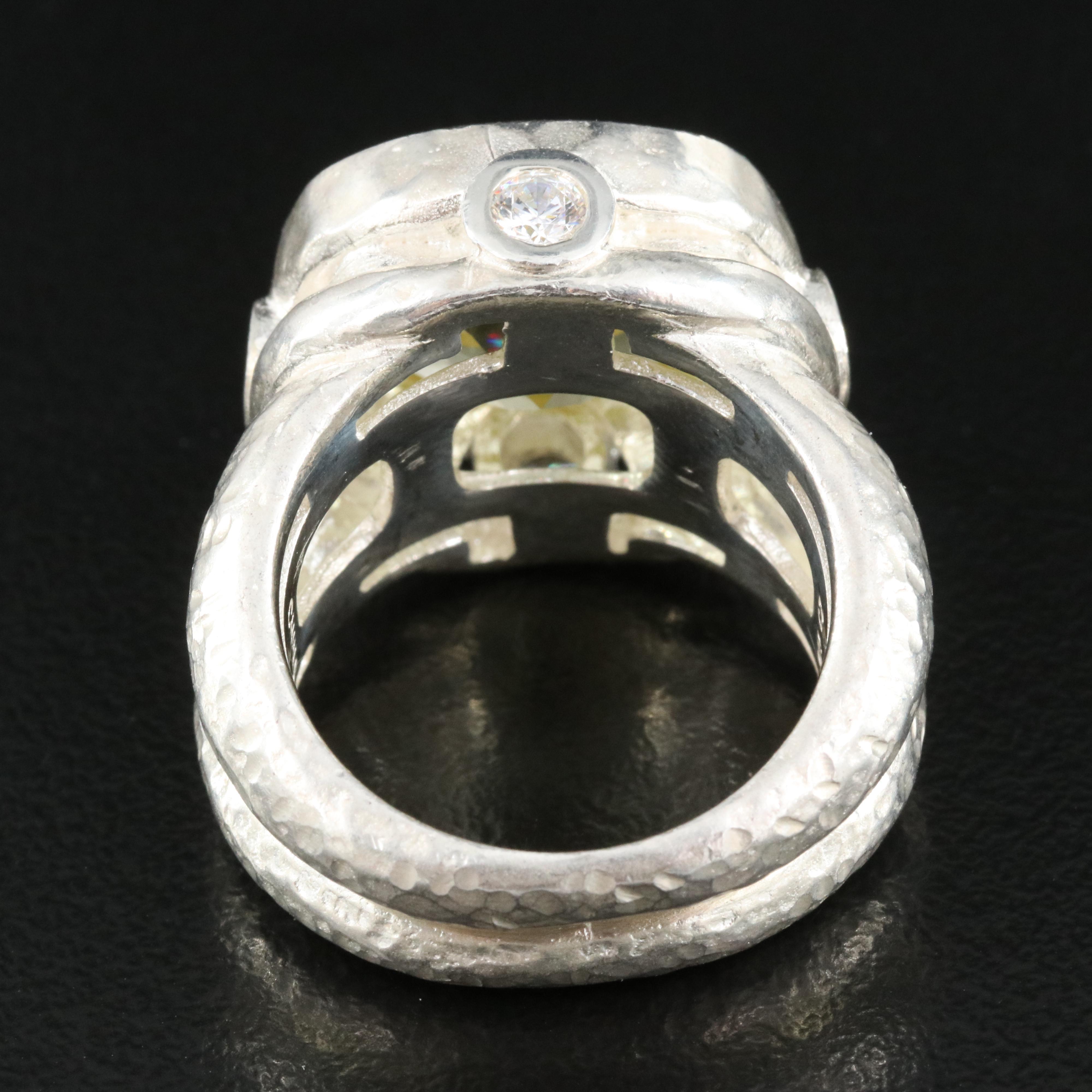 SeidenGang Sterling Citrine and Cubic Zirconia Ring