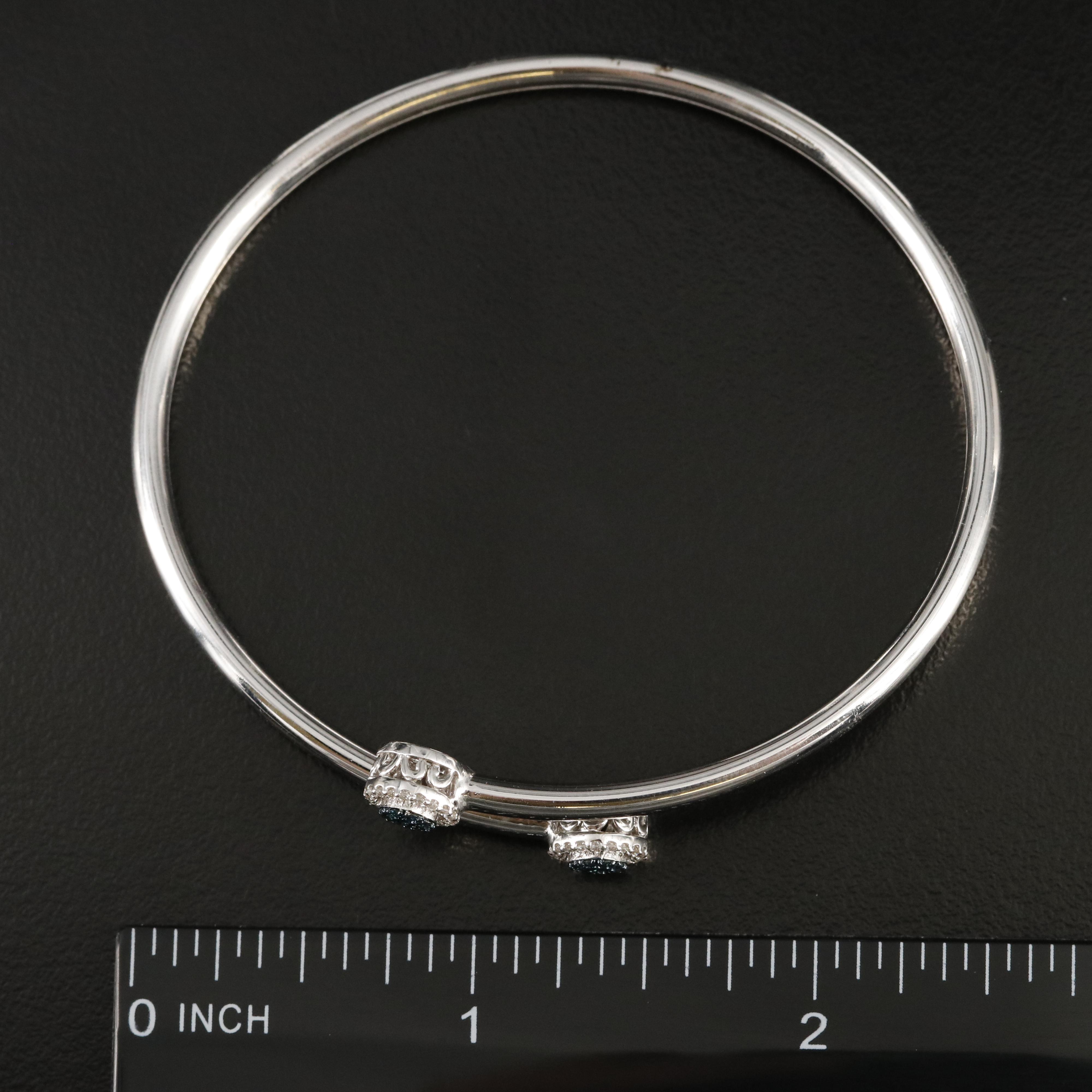 Sterling Diamond Bypass Cuff