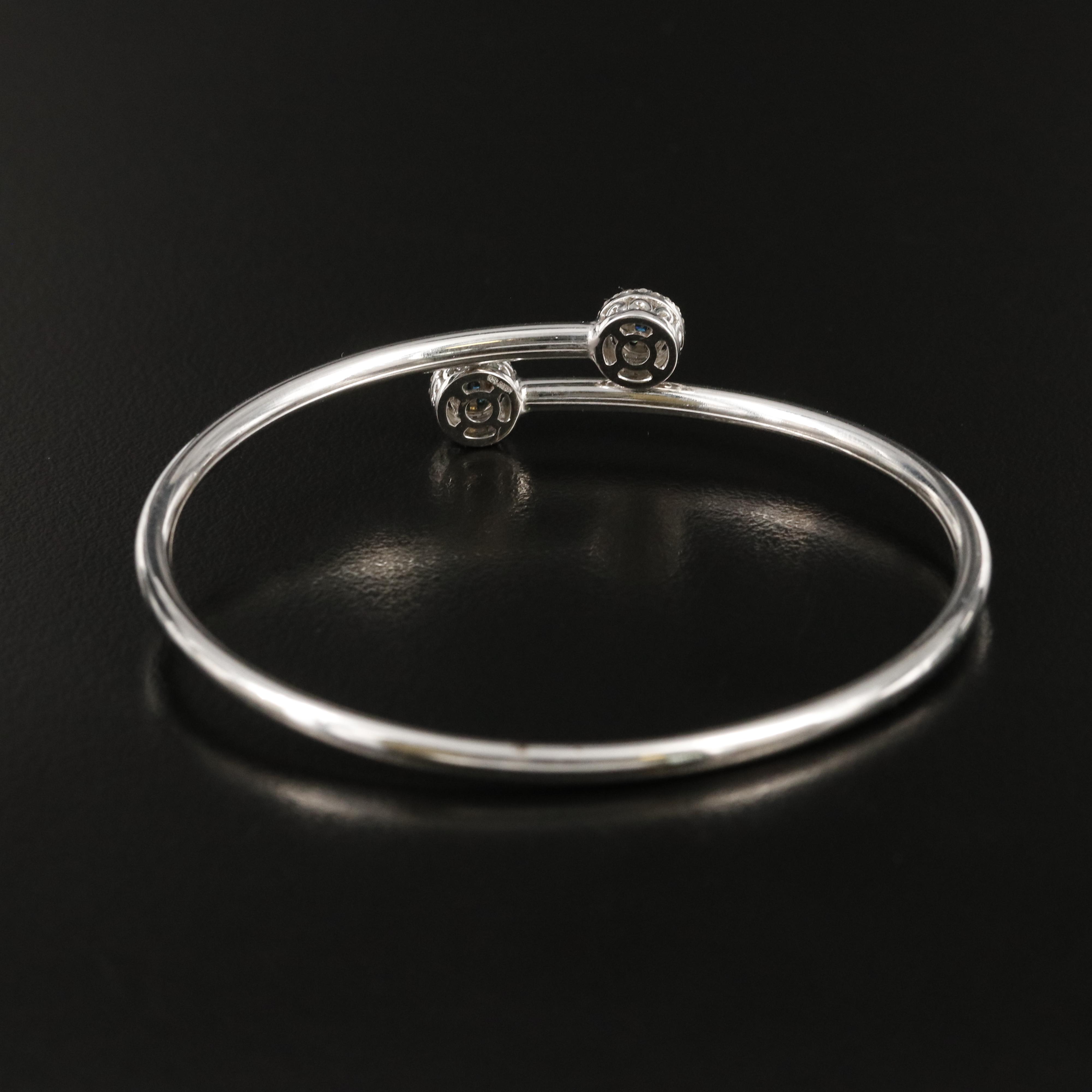 Sterling Diamond Bypass Cuff