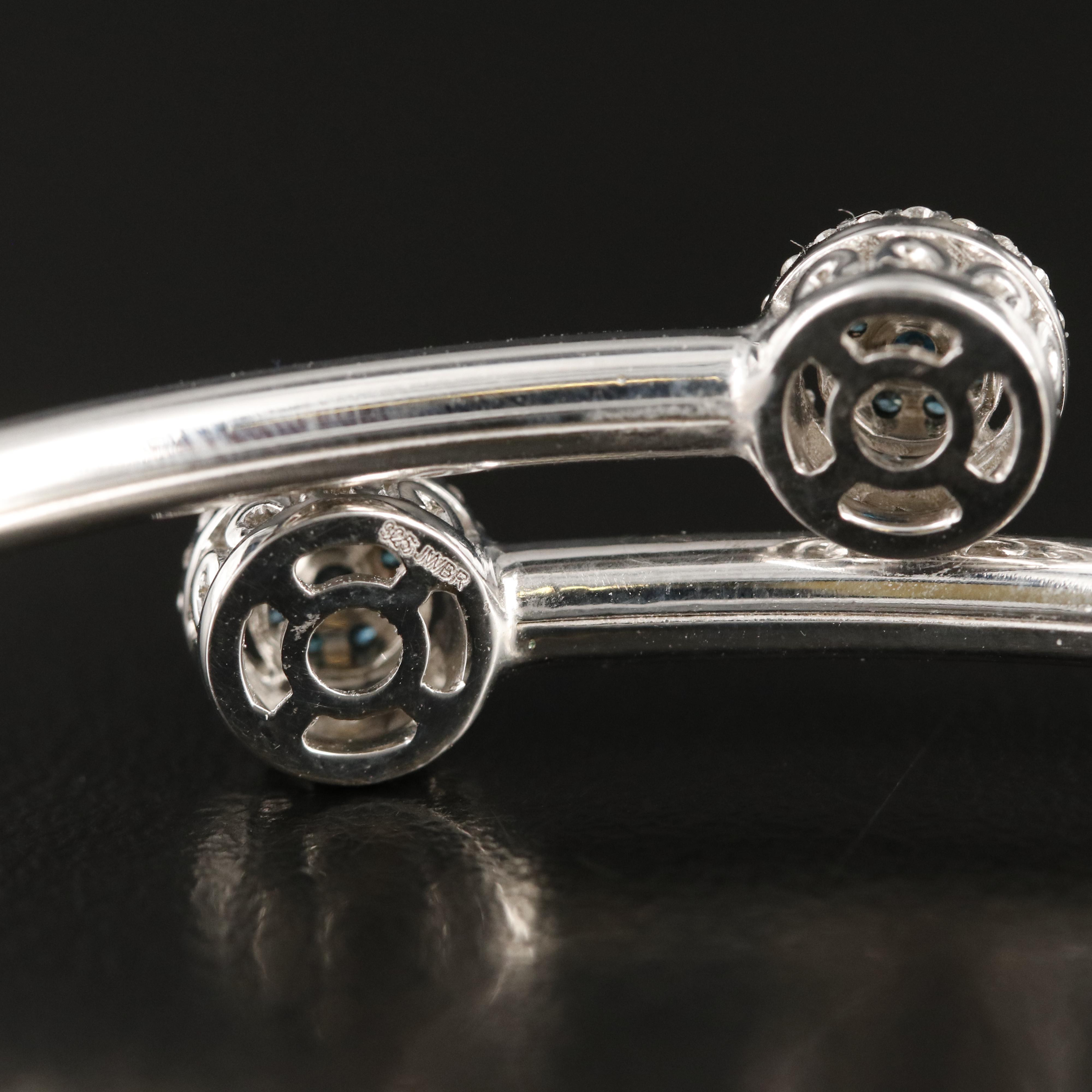 Sterling Diamond Bypass Cuff