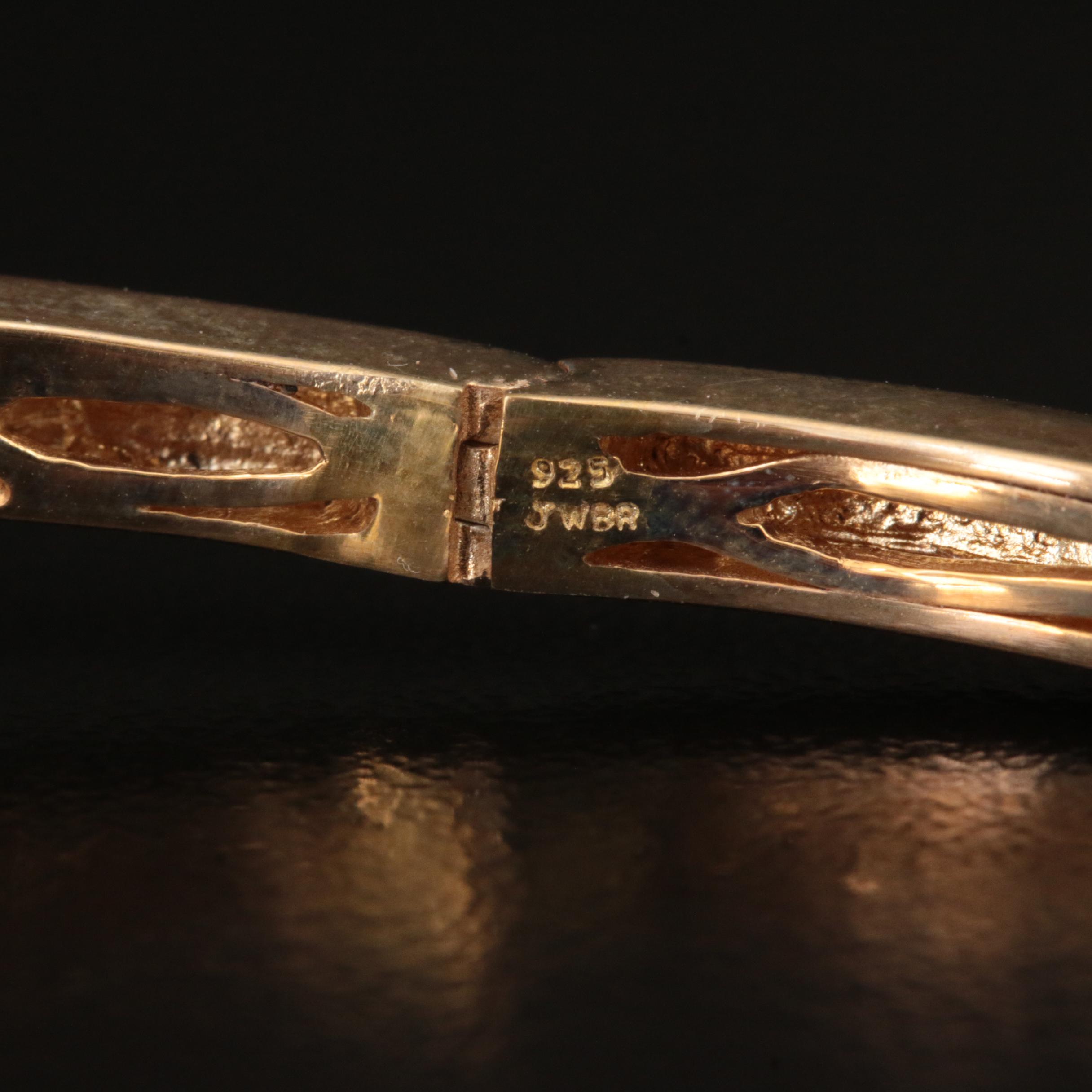 Sterling Diamond Hinged Bangle