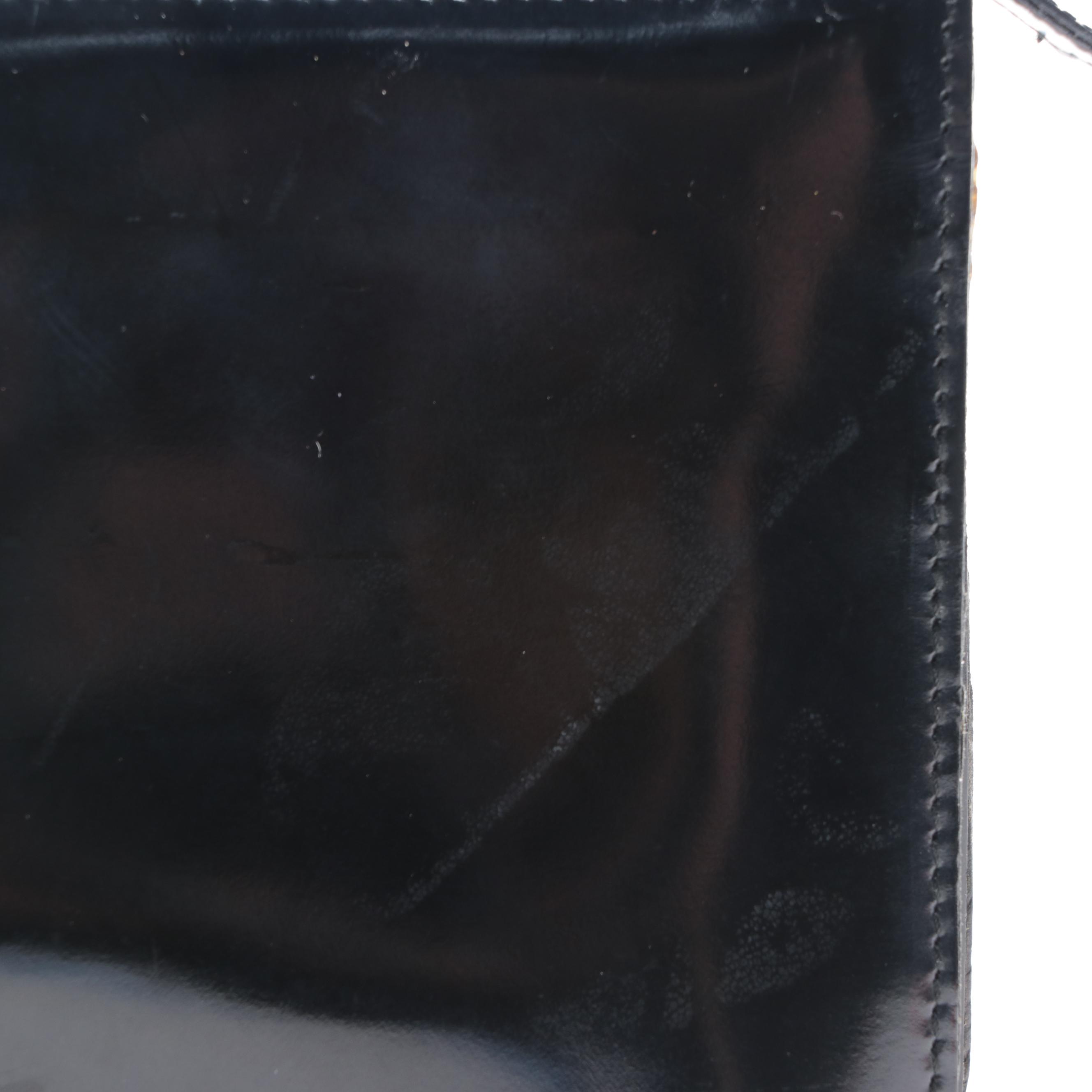 Salvatore Ferragamo Gancini Zip Pouch in Leather and Patent Leather