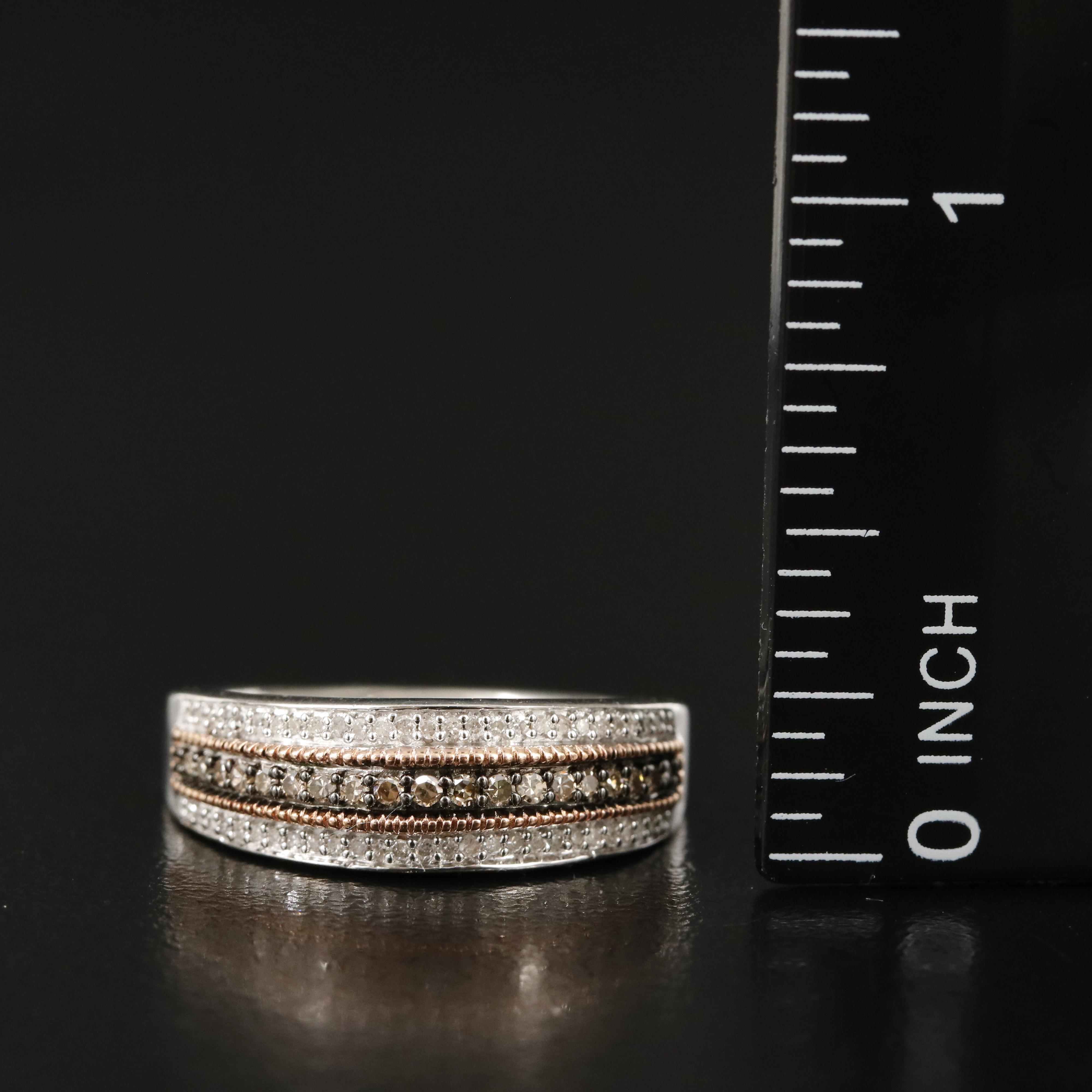 Sterling Diamond Multi-Row Band