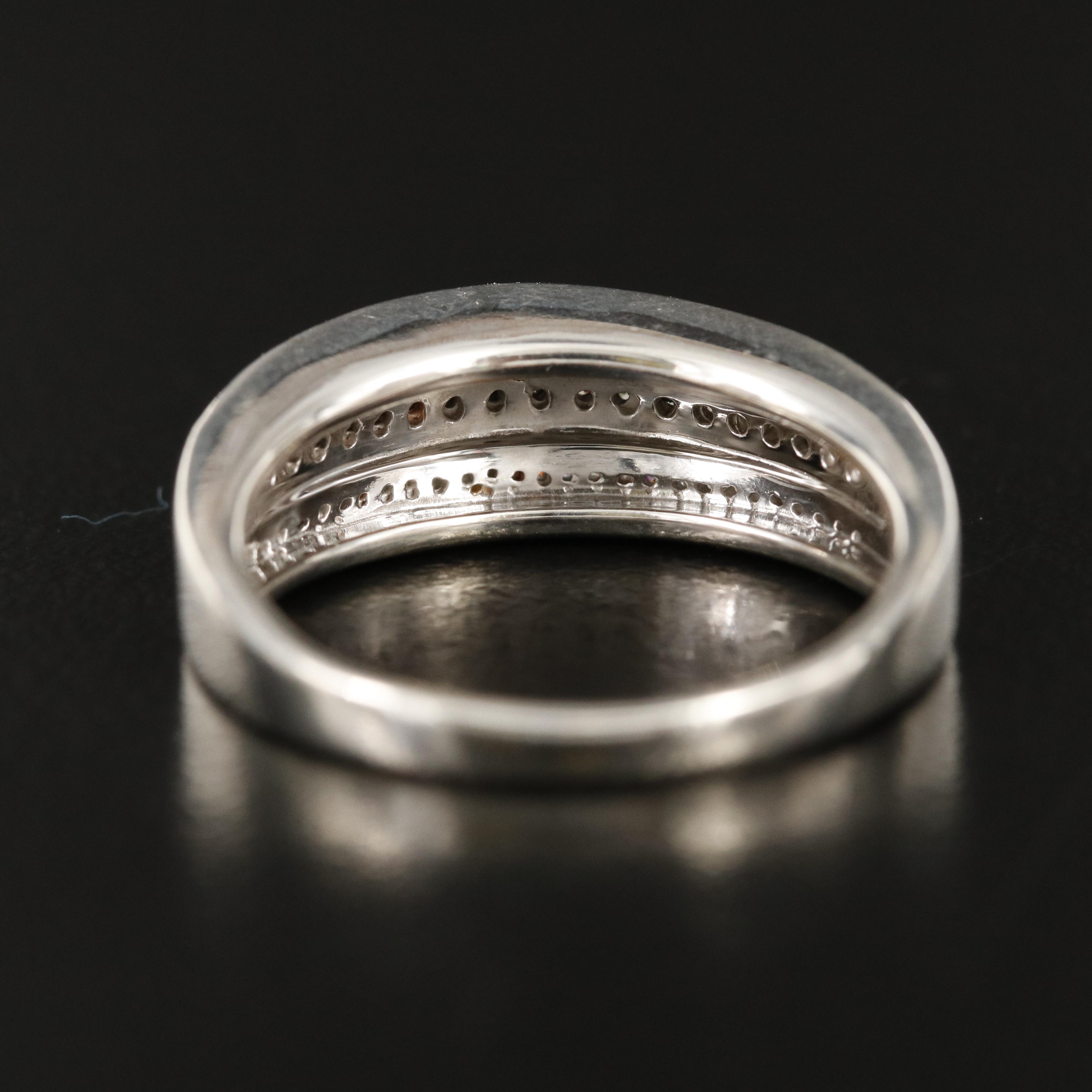 Sterling Diamond Multi-Row Band
