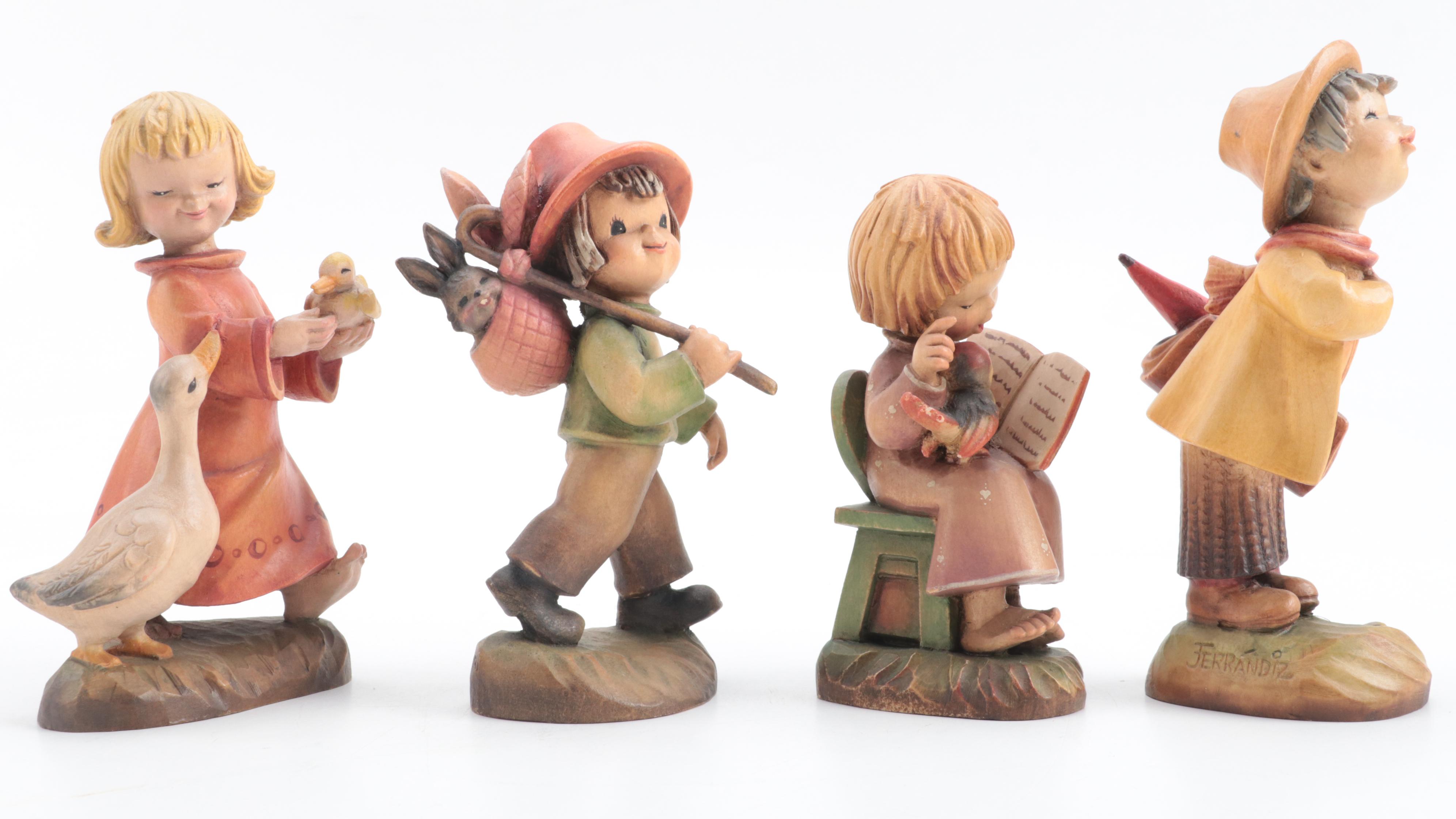 Anri "Wanderlust", "Introduction" and More Italian Carved Figures, Late 20th C.