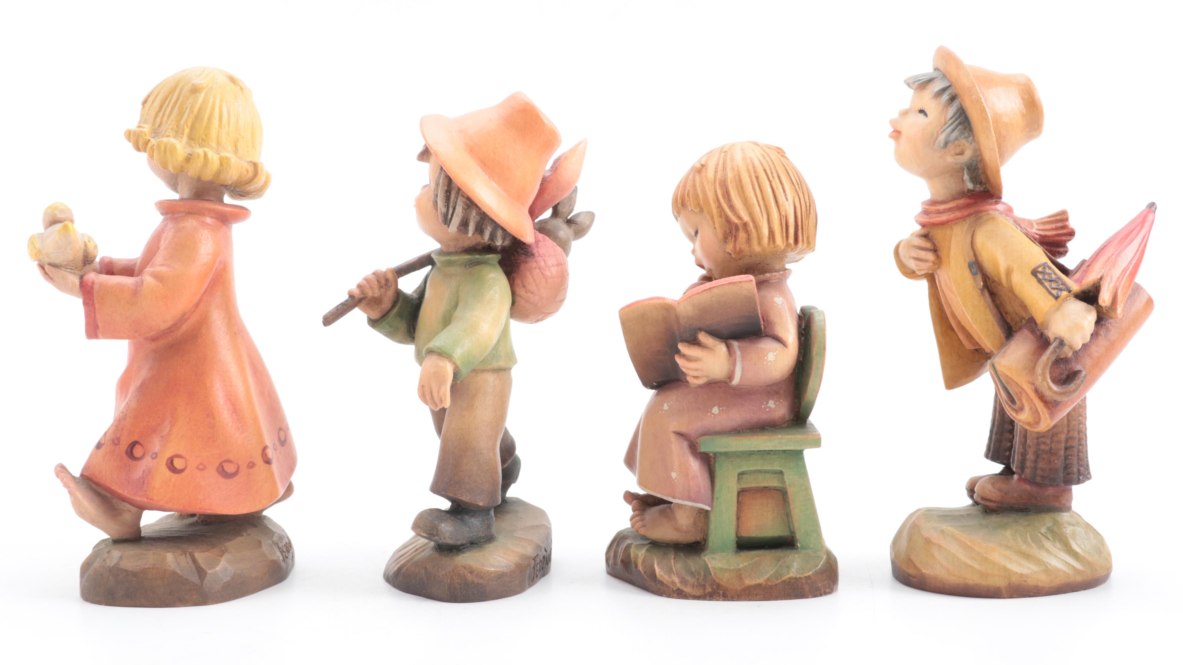 Anri "Wanderlust", "Introduction" and More Italian Carved Figures, Late 20th C.