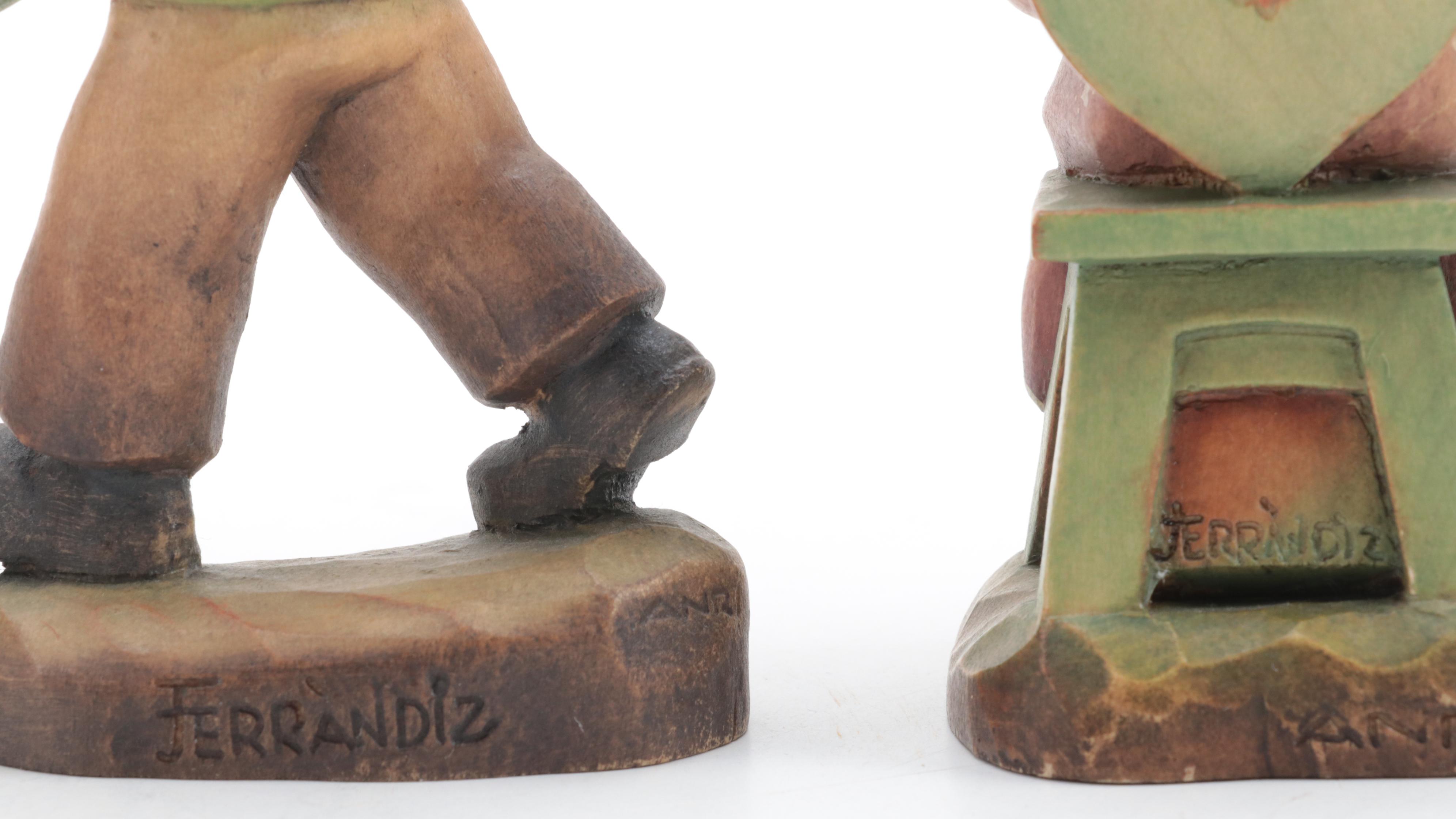 Anri "Wanderlust", "Introduction" and More Italian Carved Figures, Late 20th C.