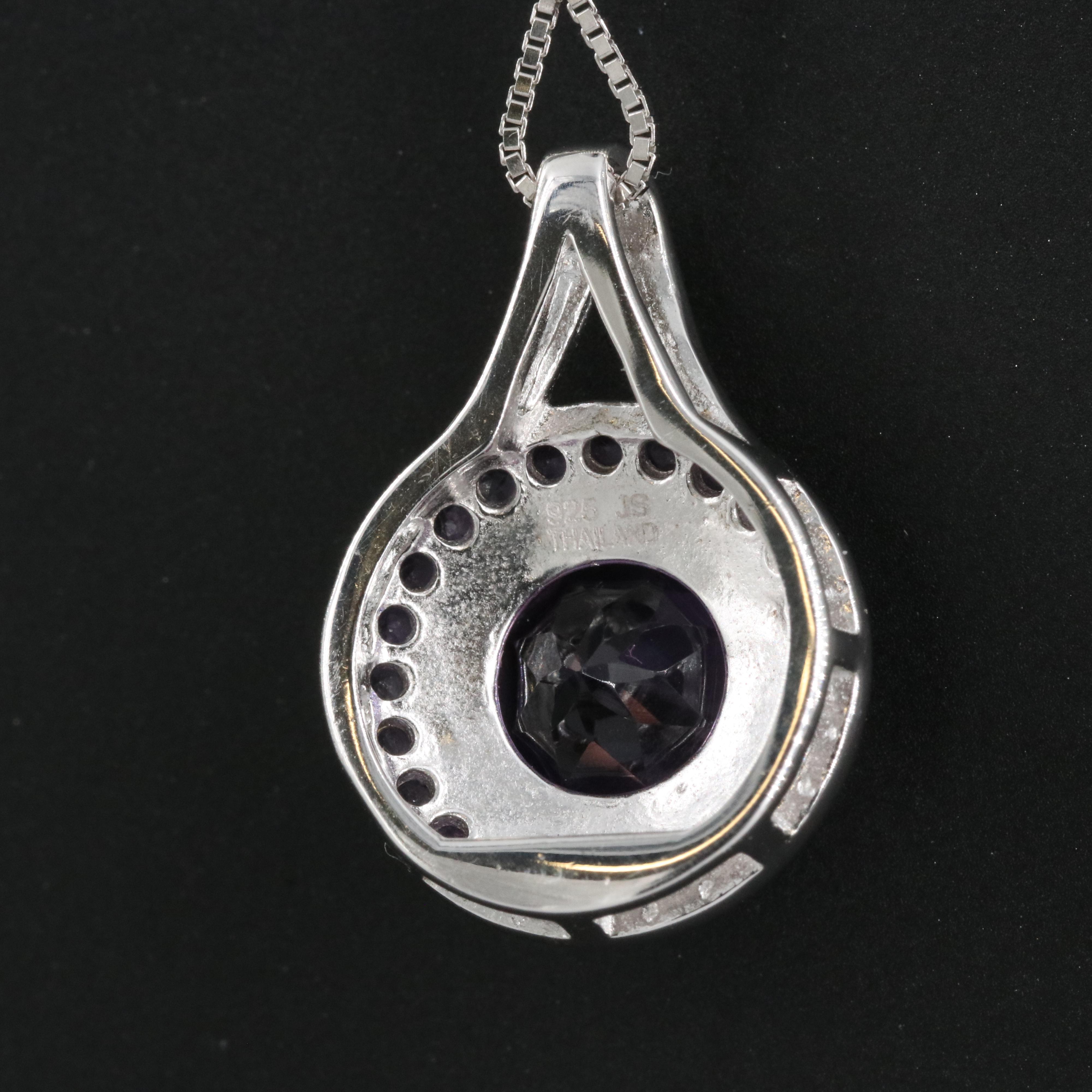 Sterling Amethyst Pendant Necklace