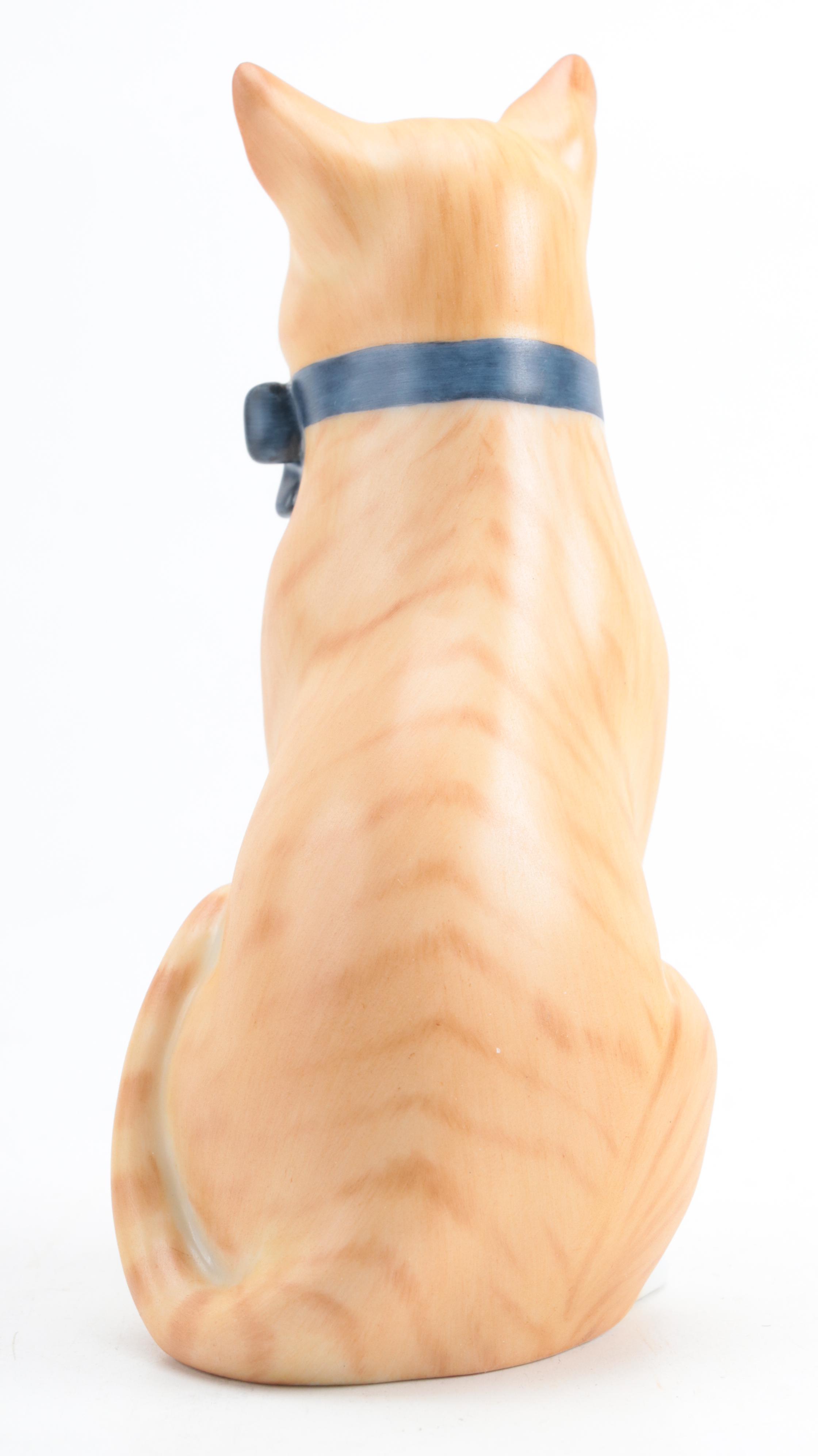 Herend Natural "Cat with Bow" Porcelain Figurine