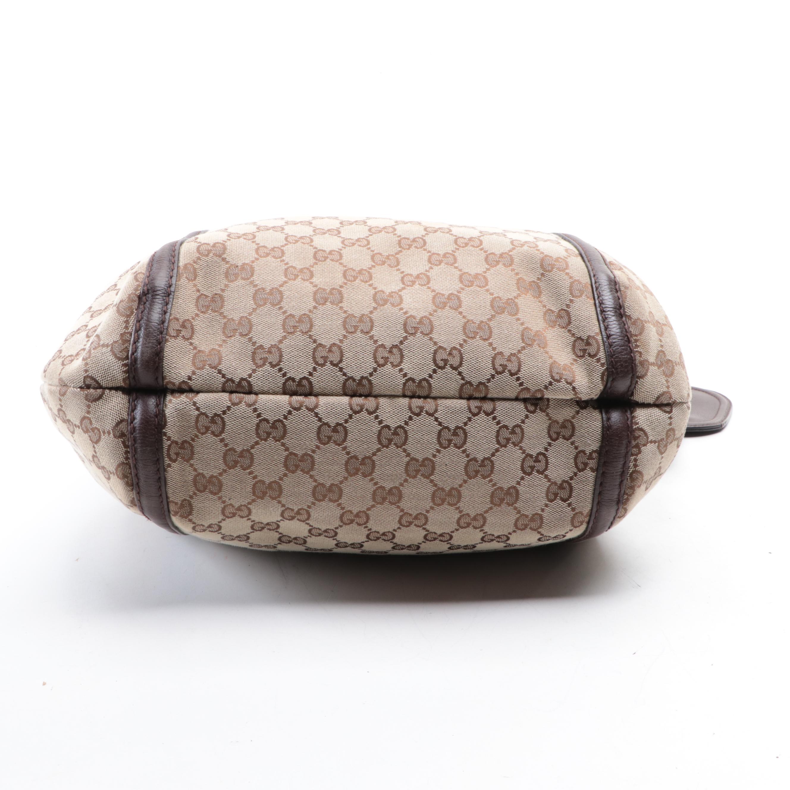 Gucci Guccissima Canvas and Leather Shoulder Bag