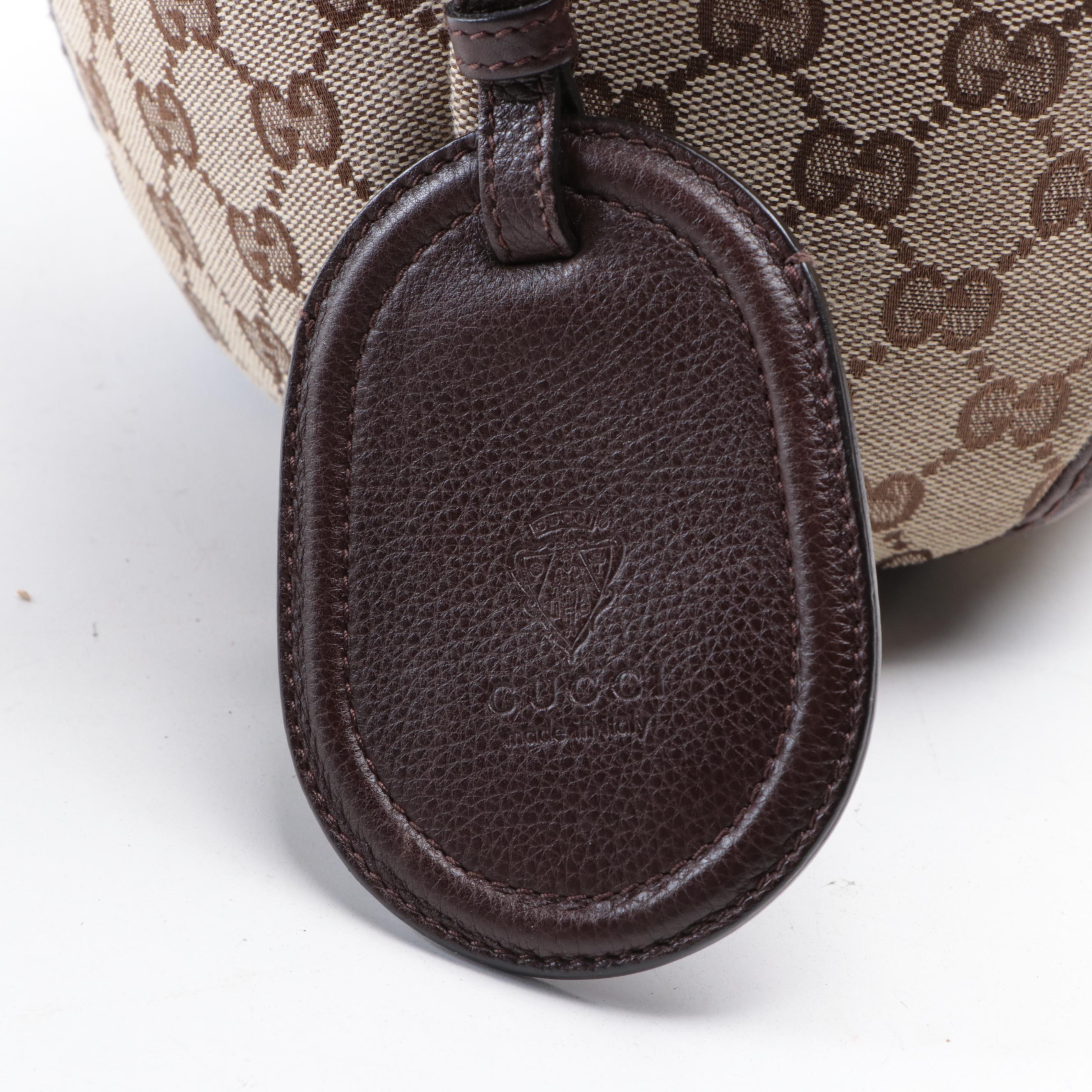Gucci Guccissima Canvas and Leather Shoulder Bag