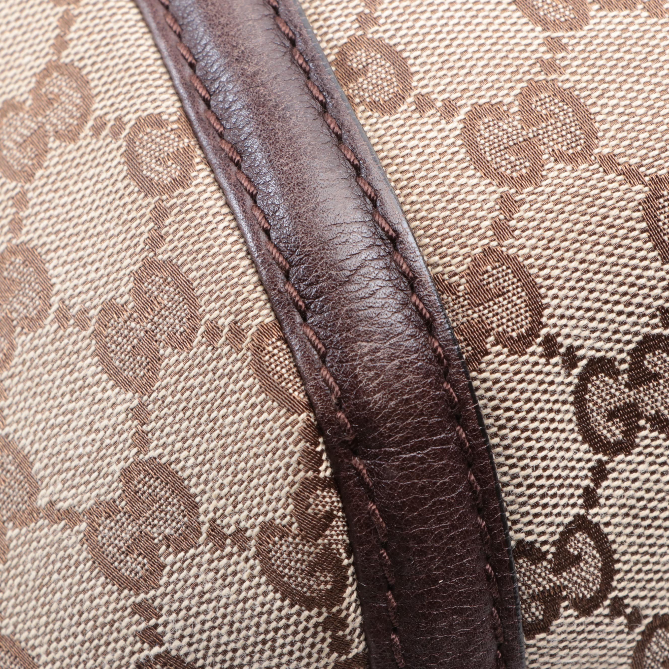 Gucci Guccissima Canvas and Leather Shoulder Bag