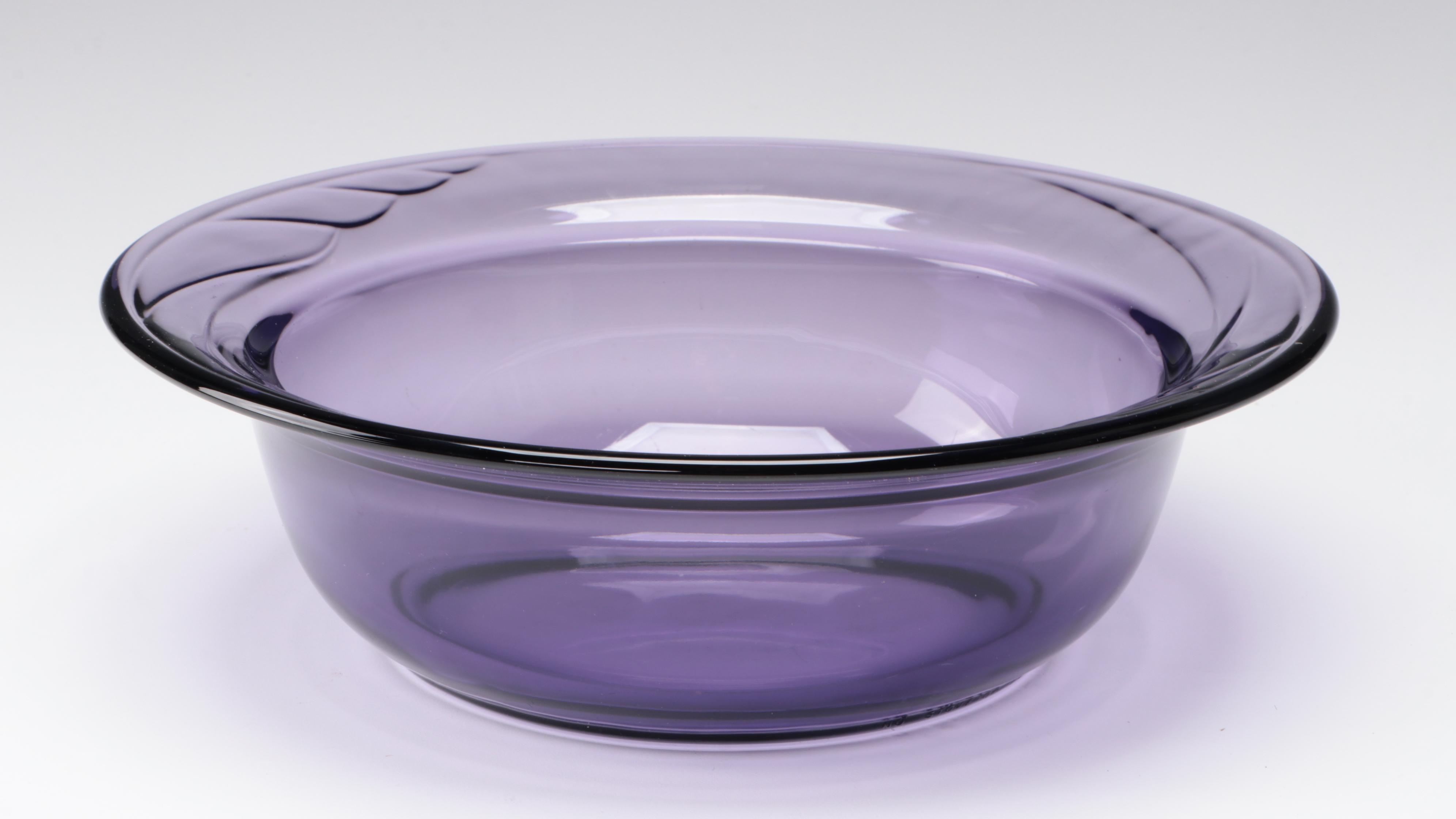 Bohemian Style Cut to Clear Votives with Other Purple Glass Table Décor